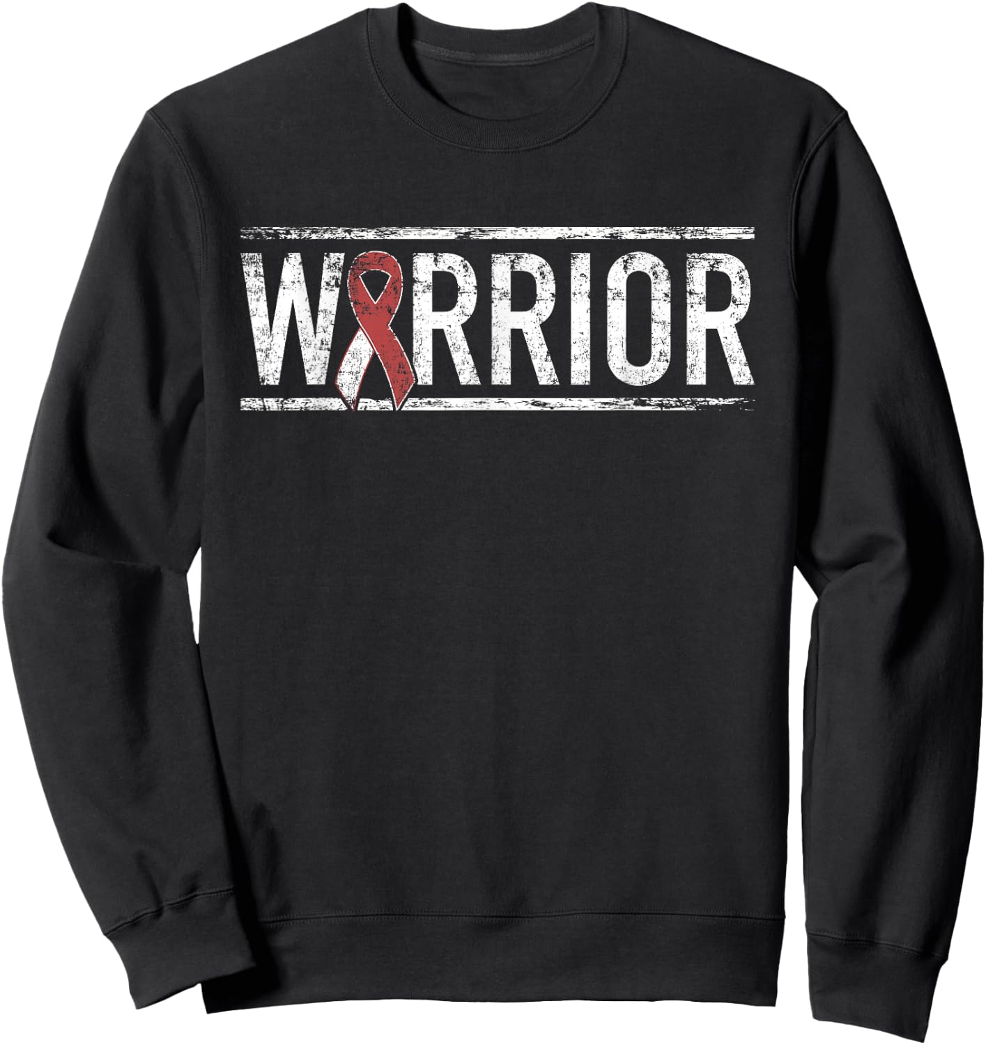 Head and Neck Cancer Warrior Awareness Ribbon Sweatshirt - Sweatshirt | Black