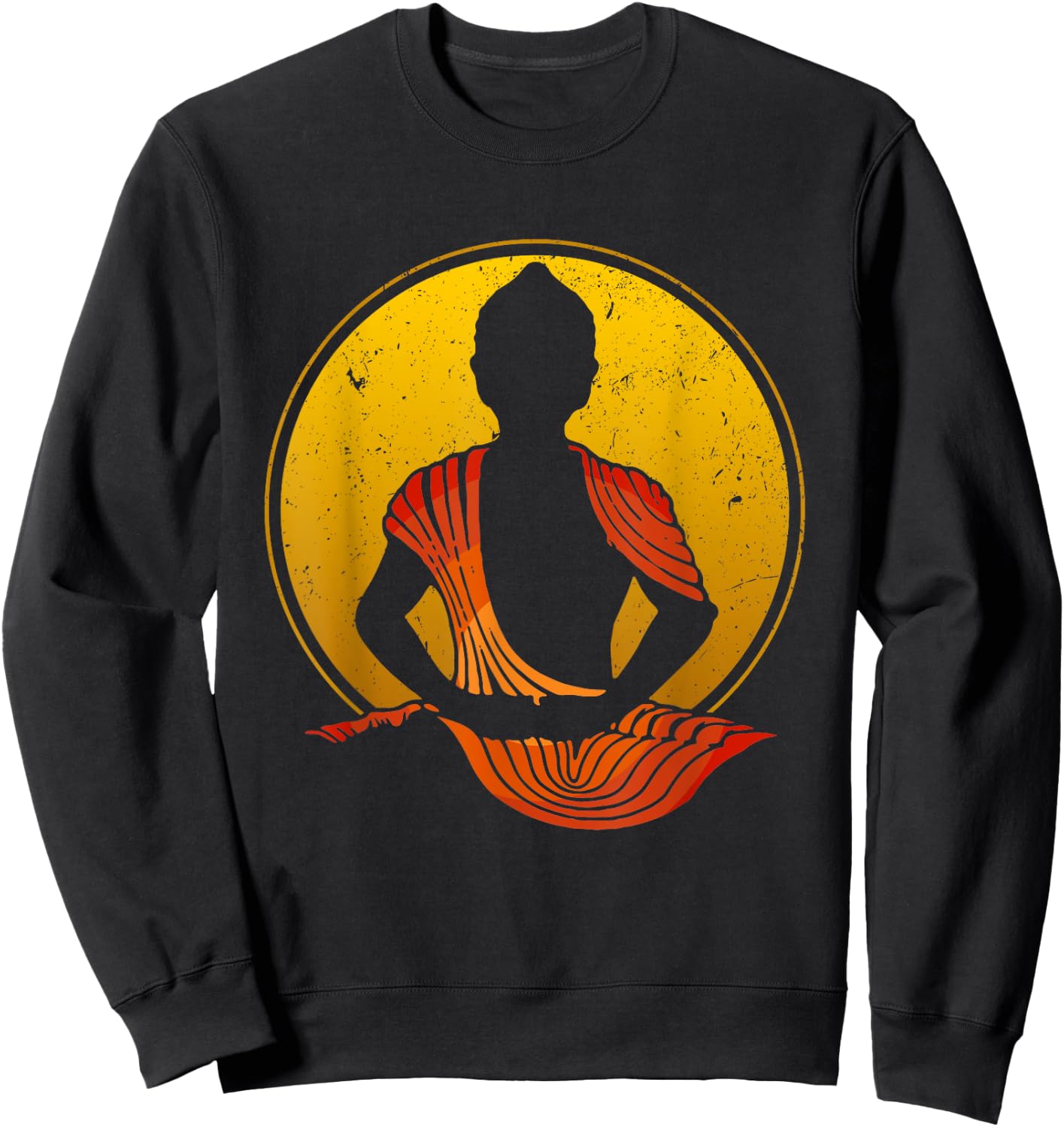 Buddha Vintage Zen Buddhism Yoga Meditation Spiritual Sweatshirt - Sweatshirt | Black
