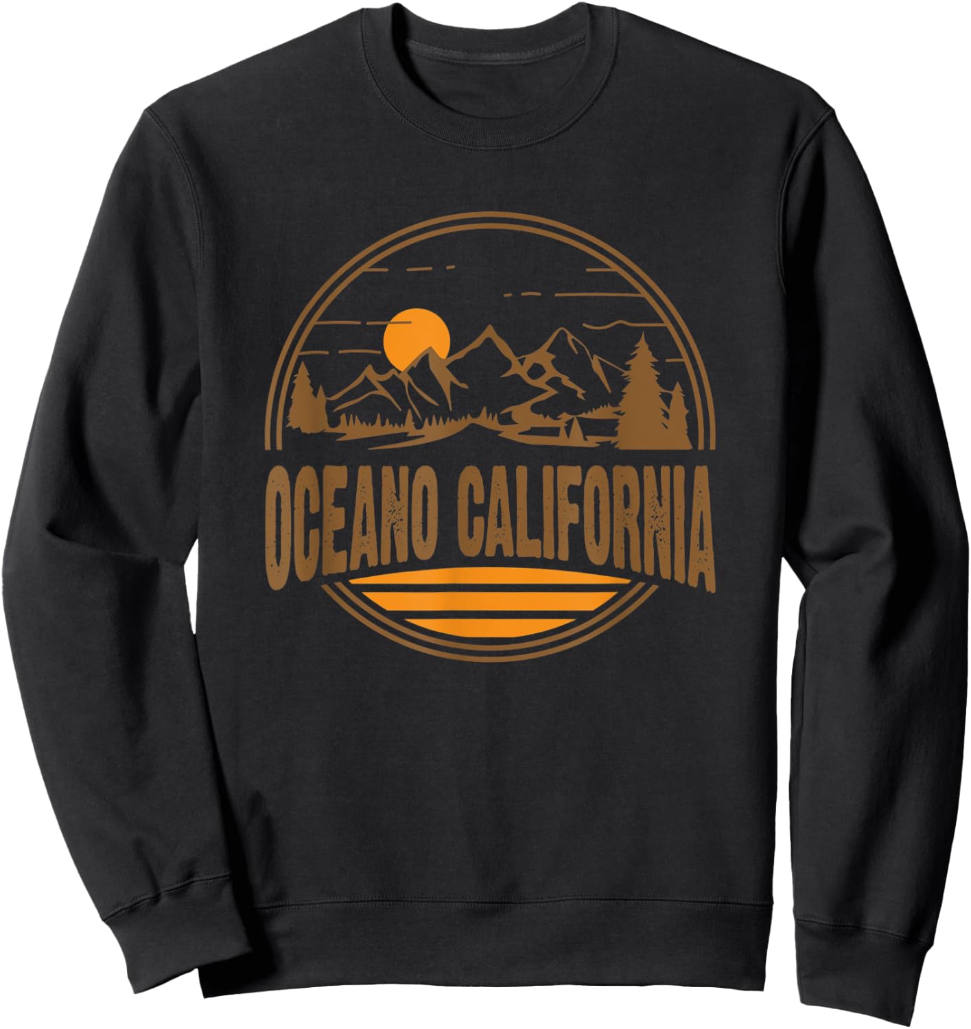 Vintage Oceano, California Mountain Hiking Souvenir Print Sweatshirt - Sweatshirt | Black