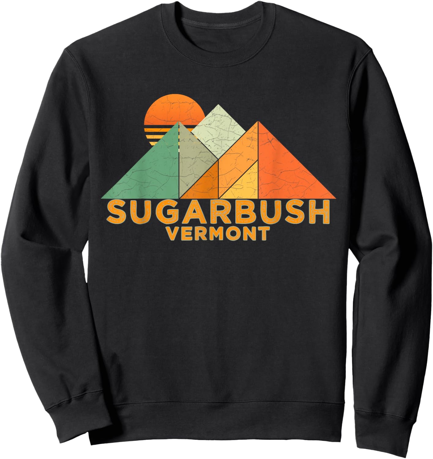 Retro Vintage Sugarbush Vermont -Distressed Shirt Sweatshirt - Sweatshirt | Black