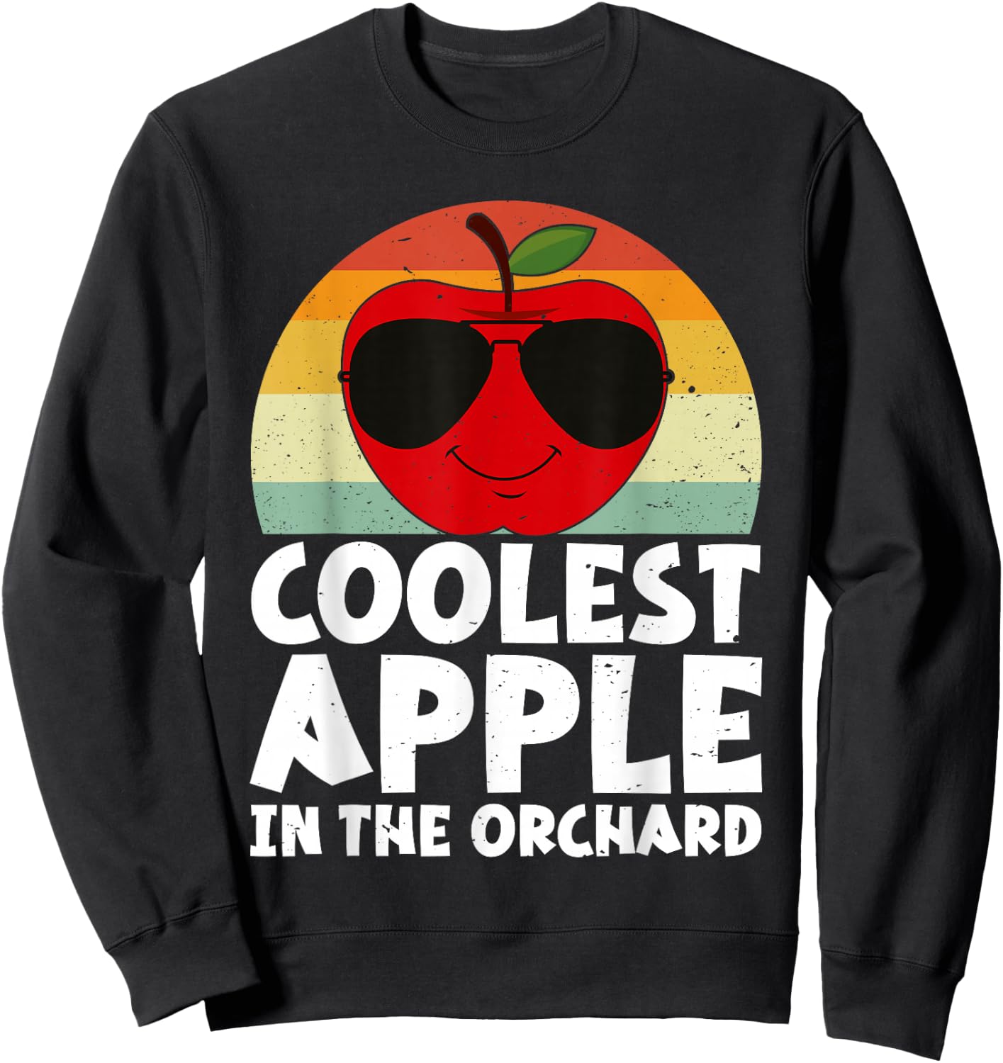 Retro Coolest Apple in The Orchard | Apple Picking Season Sweatshirt - Sweatshirt | Black
