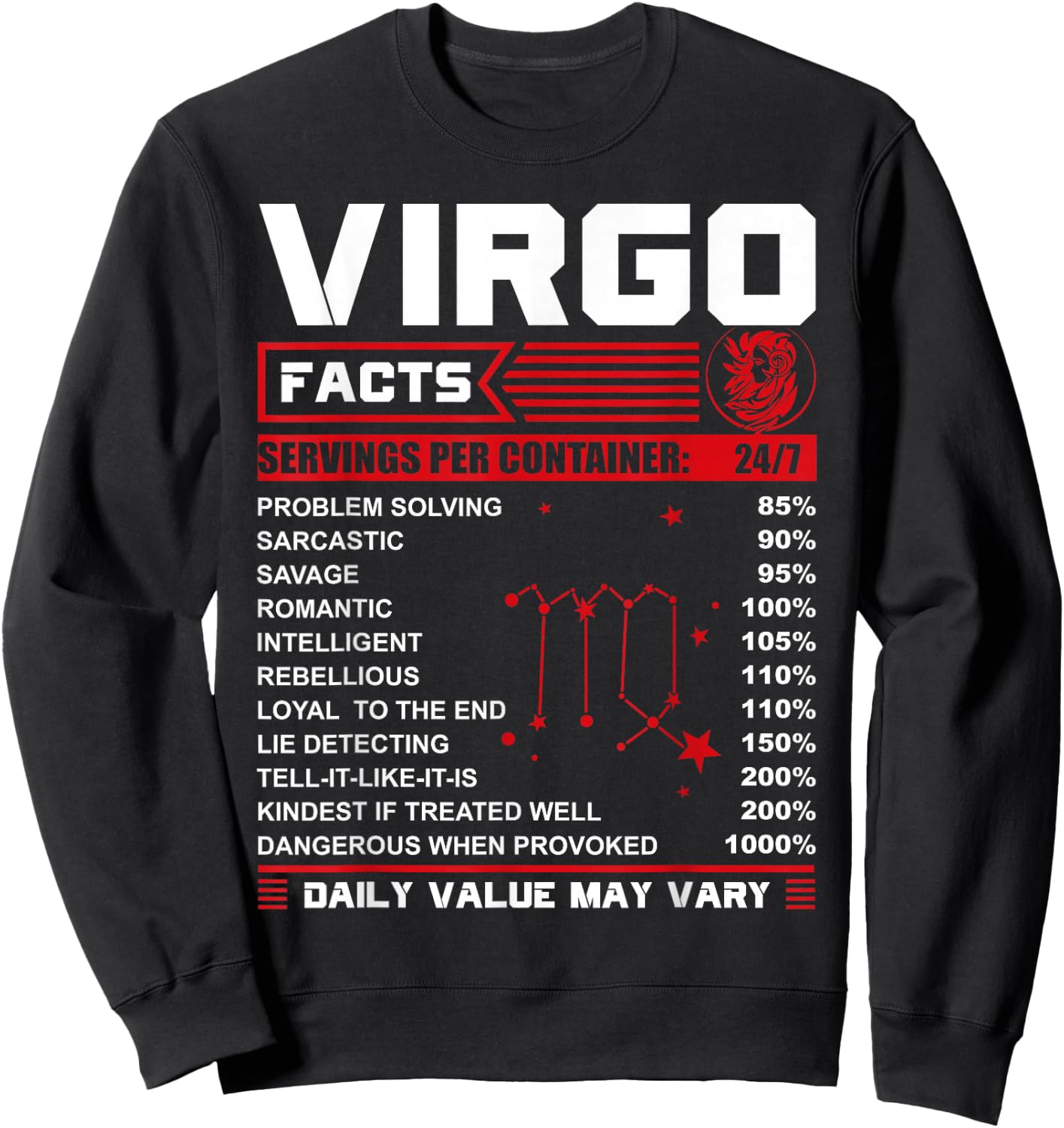Birthday Gifts - Virgo Facts Sweatshirt - Sweatshirt | Black