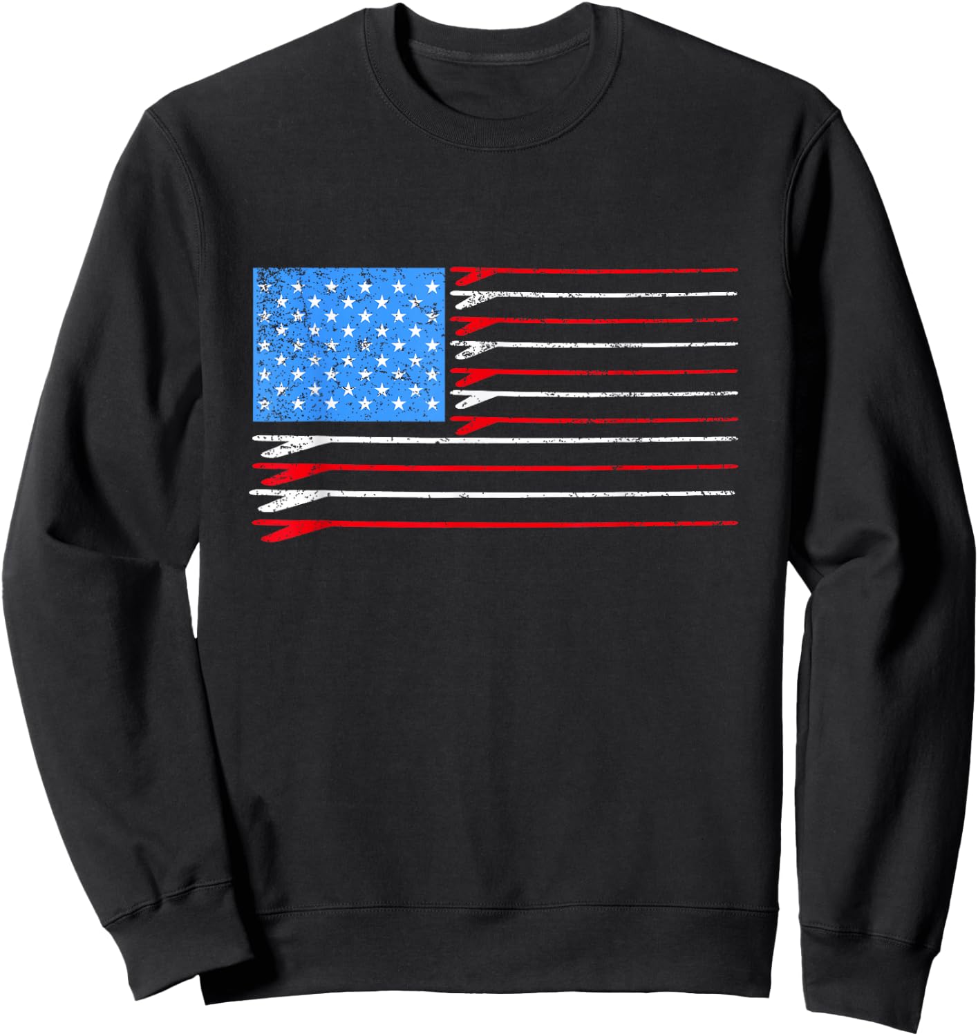 Surfboard American Flag Surfer Sweatshirt - Sweatshirt | Black