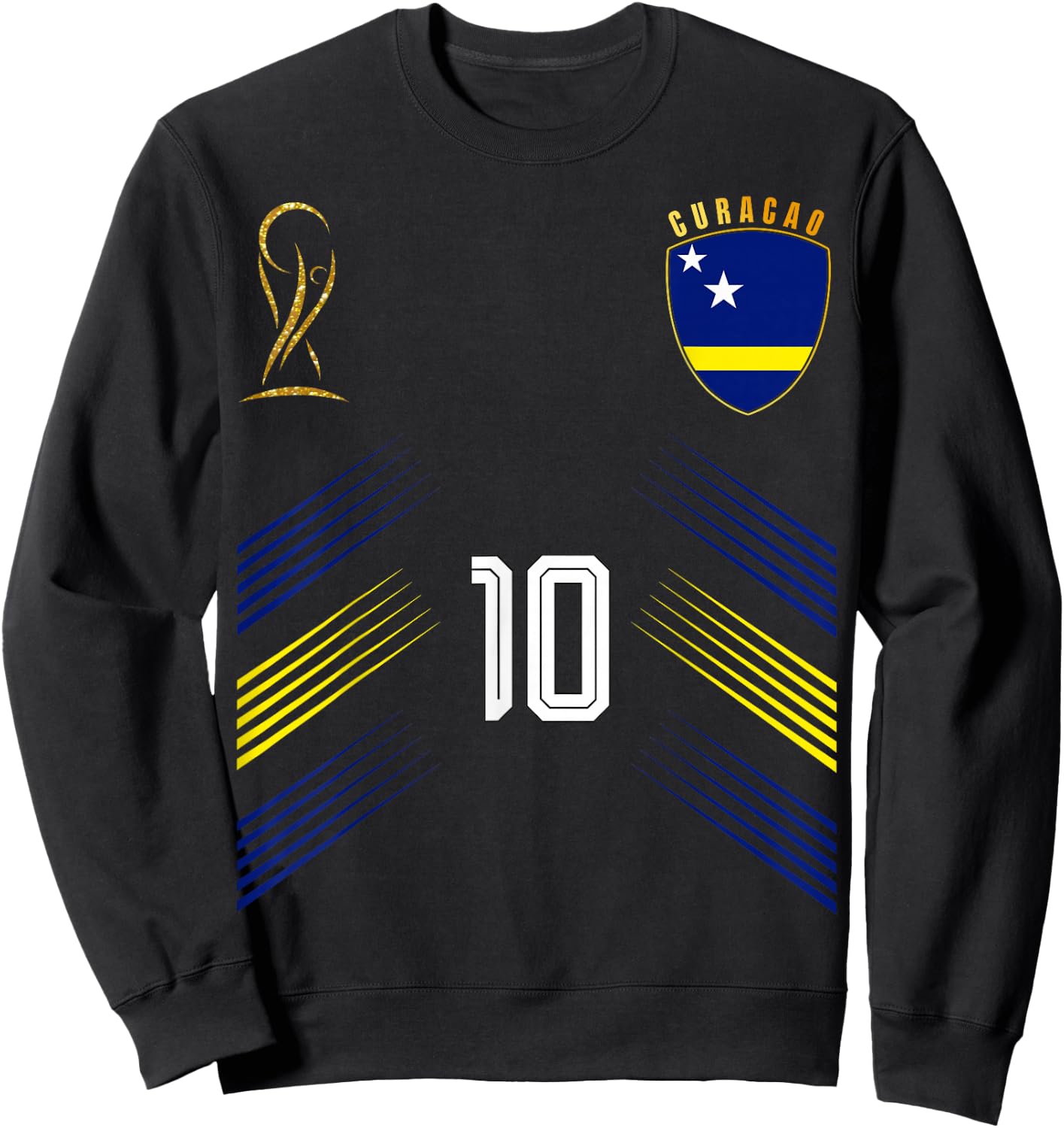 Curacao Flag Curacaon Pride Lovers Retro Sweatshirt - Sweatshirt | Black