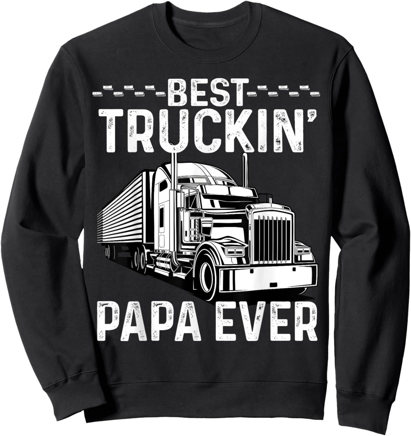 Trucker Design Papa Sweatshirt - Sweatshirt | Black