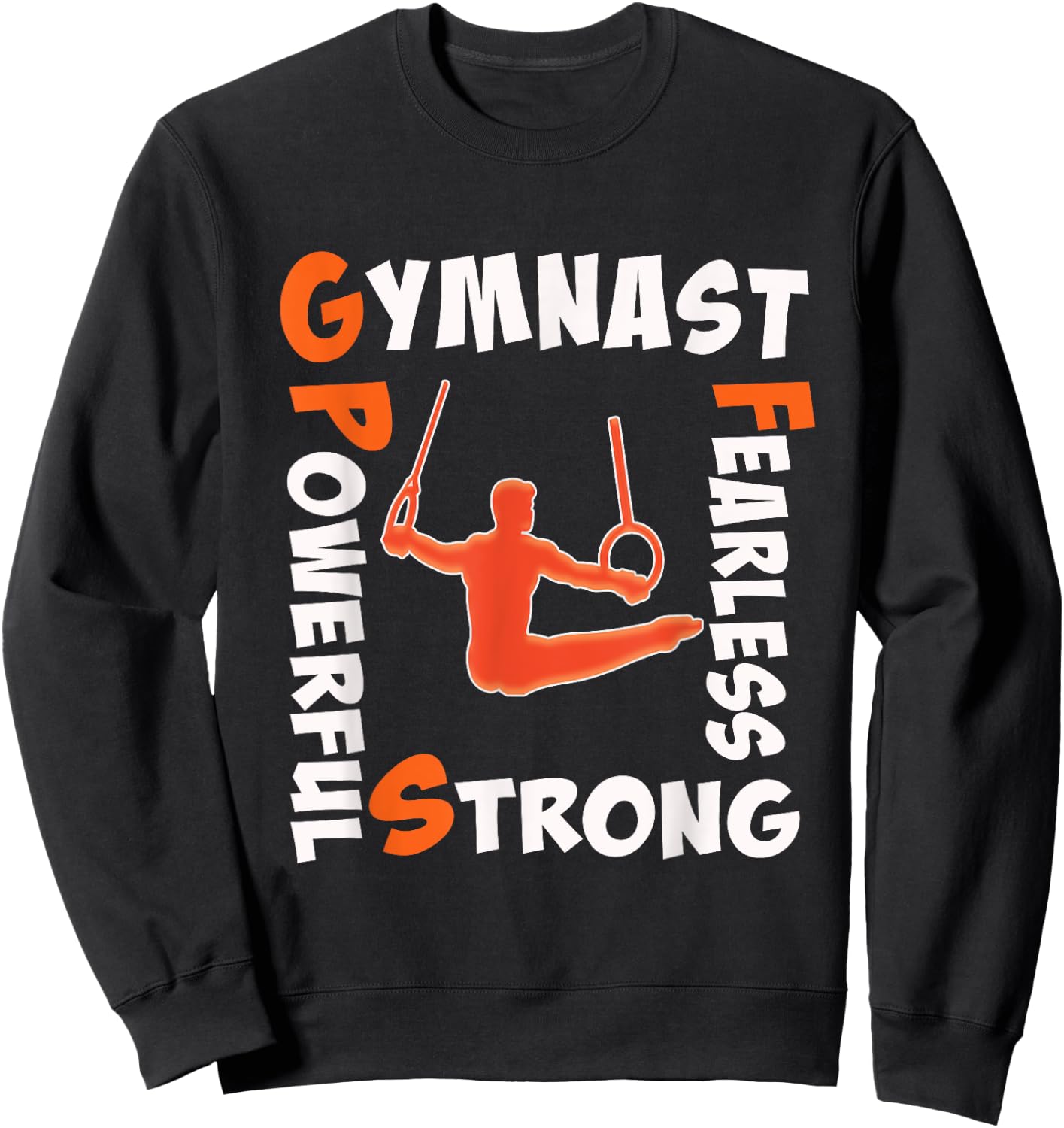 Top Best Funny Boys & Gymnastics Strong Gift Sweatshirt - Sweatshirt | Black