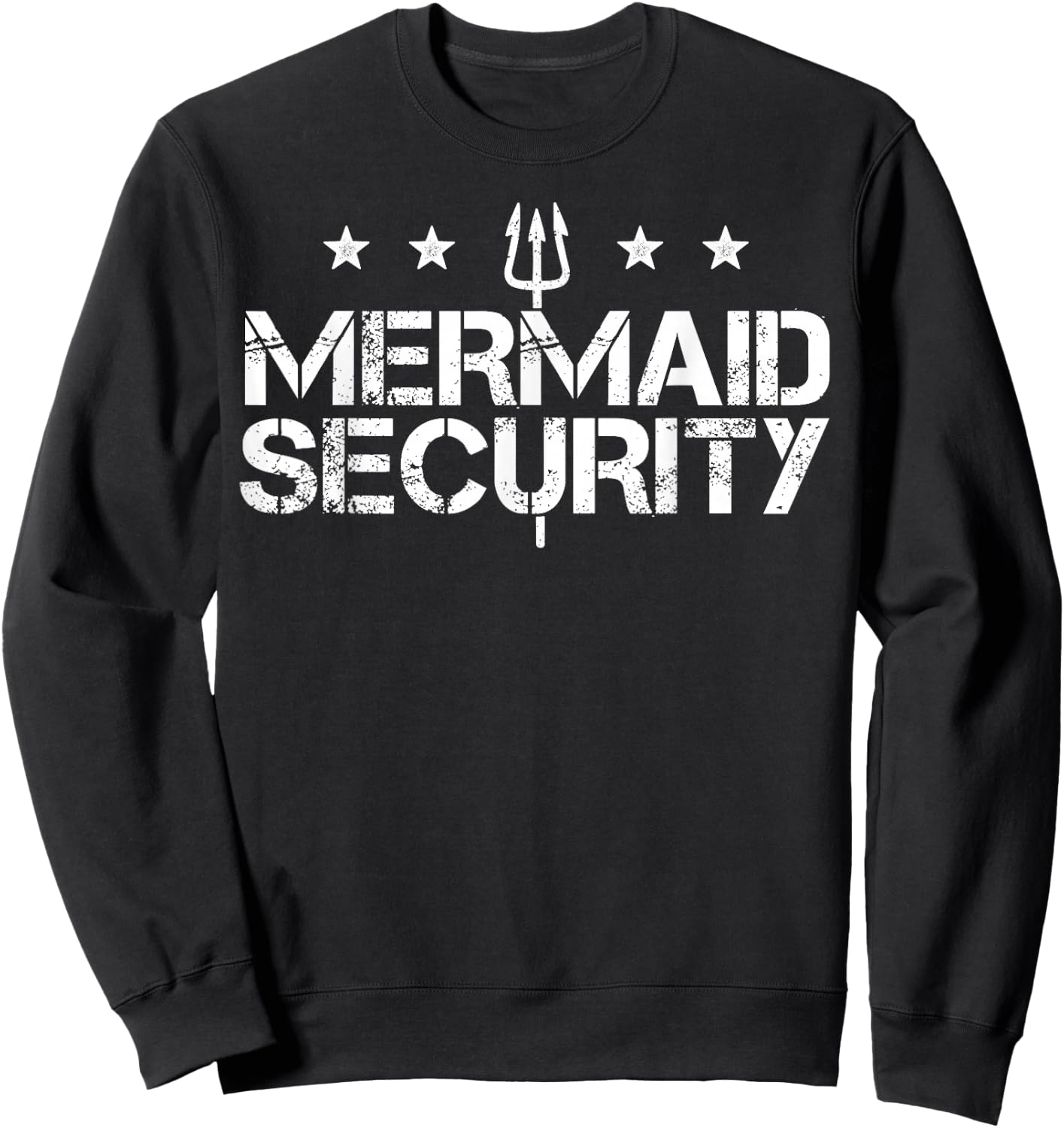 Merman Mermaid Security Funny Swimming Gift Sweatshirt - Sweatshirt | Black