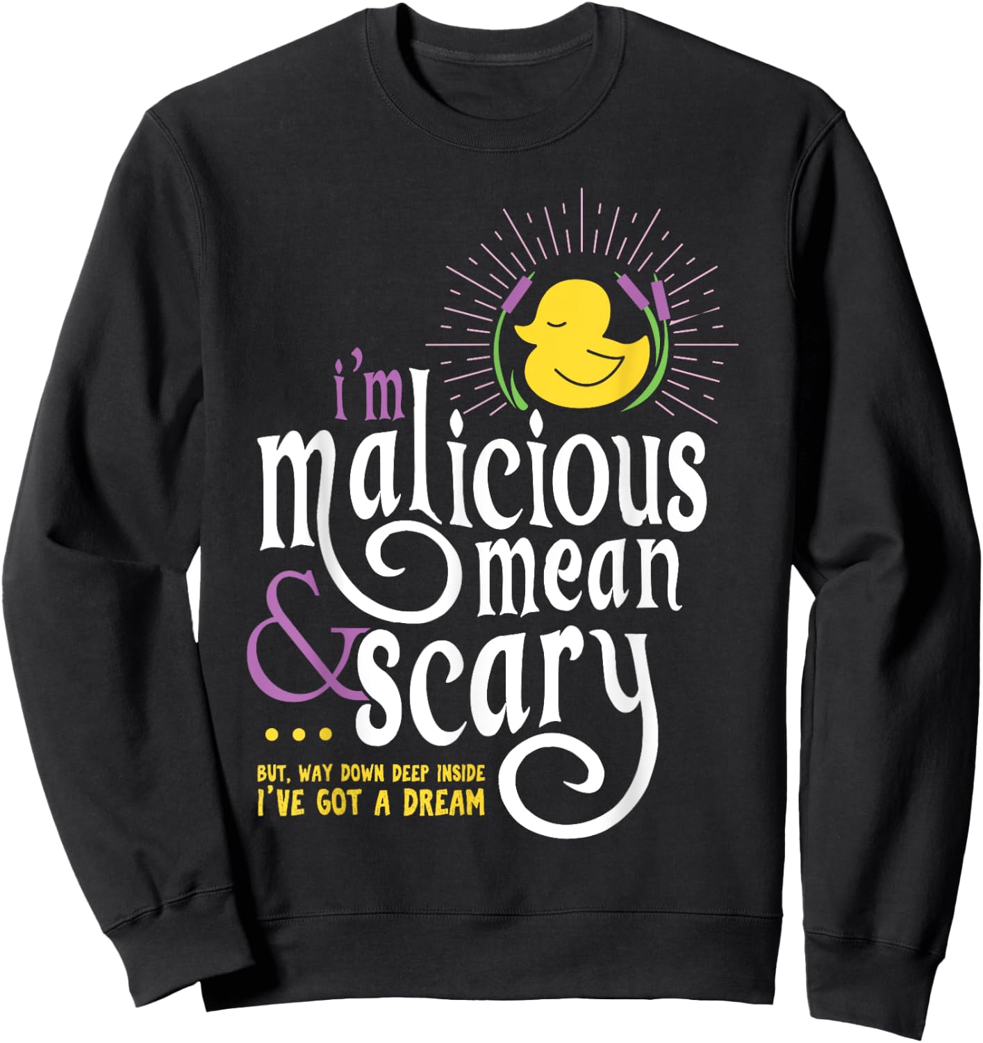The Snuggly Duckling Malicious, Mean & Scary Sweatshirt - Sweatshirt | Black