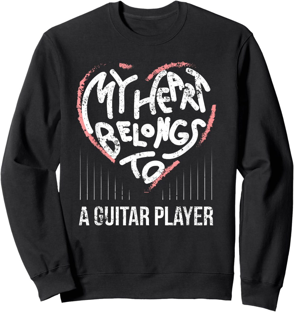 Guitarist Girlfriend or Wife My Heart Belongs To A Guitarist Sweatshirt - Sweatshirt | Black