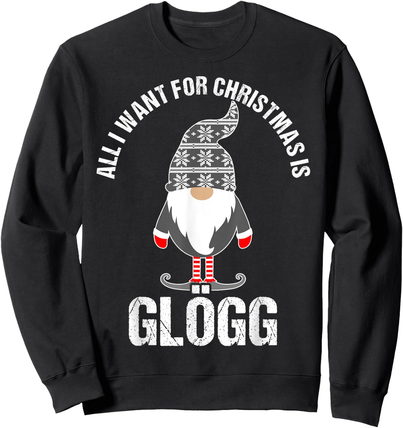 Scandinavian Glogg Tomte Christmas Drinking Sweatshirt - Sweatshirt | Black