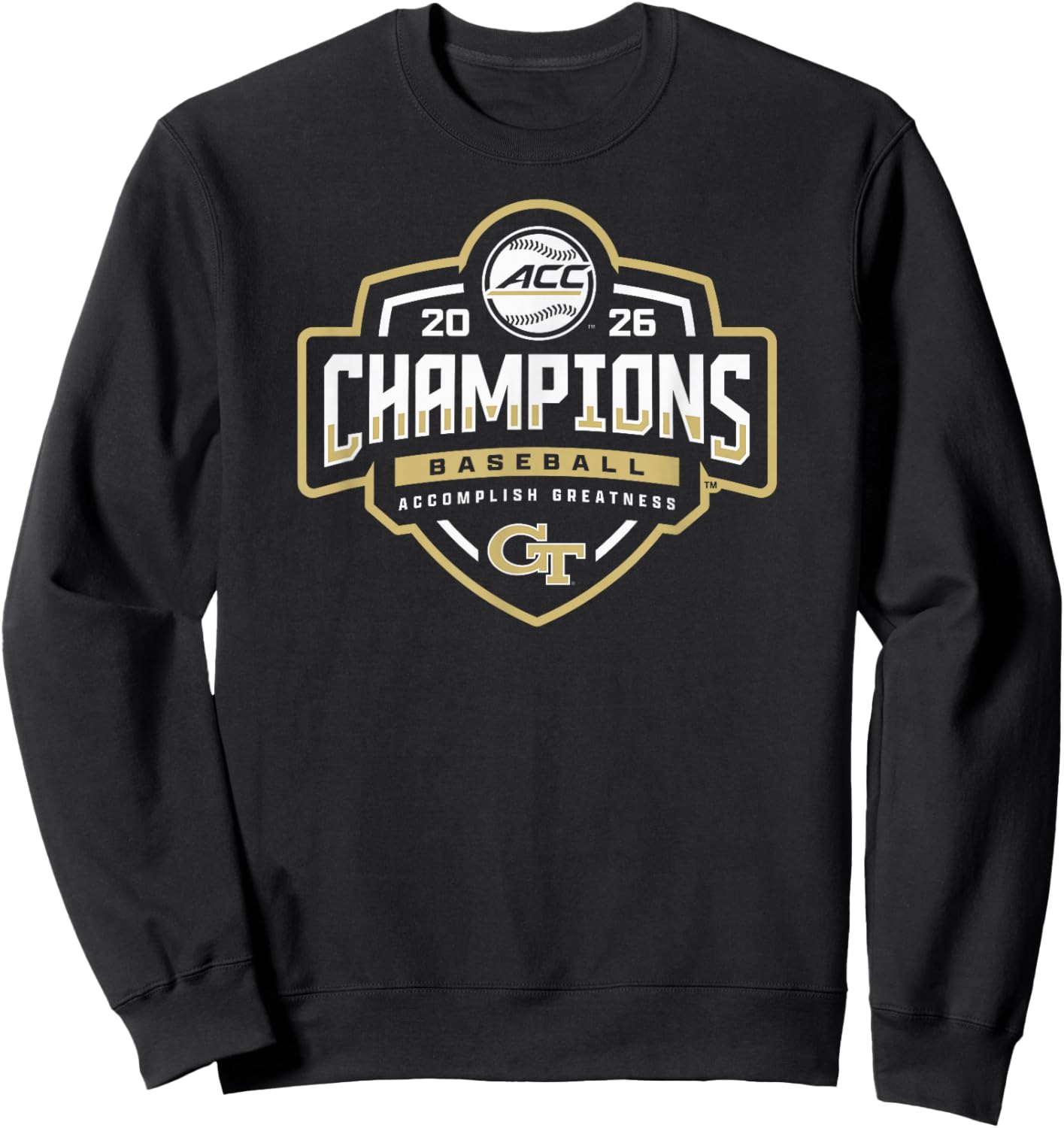 Georgia Tech Yellow Jackets Acc Champs 2026 Baseball Sweatshirt - Sweatshirt | Black