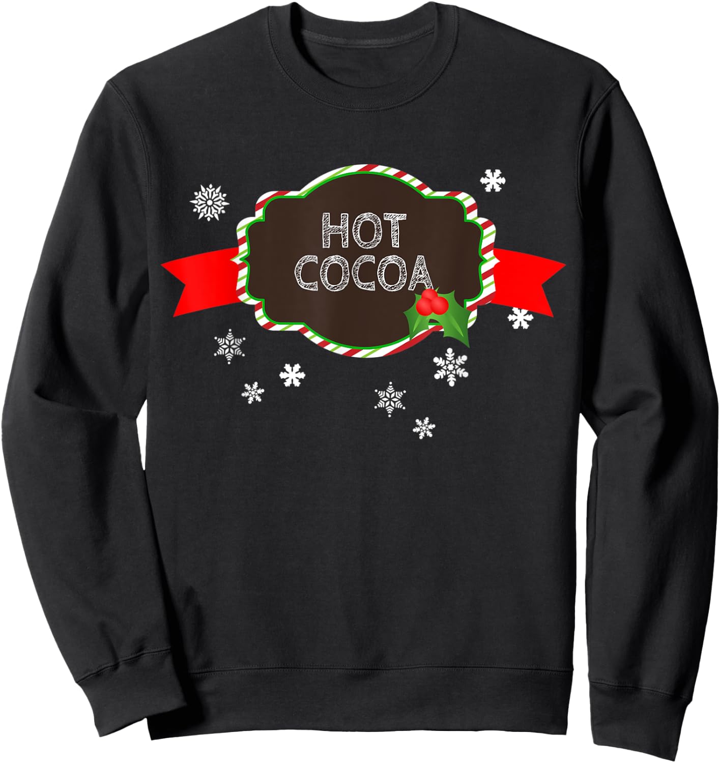 Hot Cocoa Christmas Food Family Matching Group Pajama Gift Sweatshirt - Sweatshirt | Black