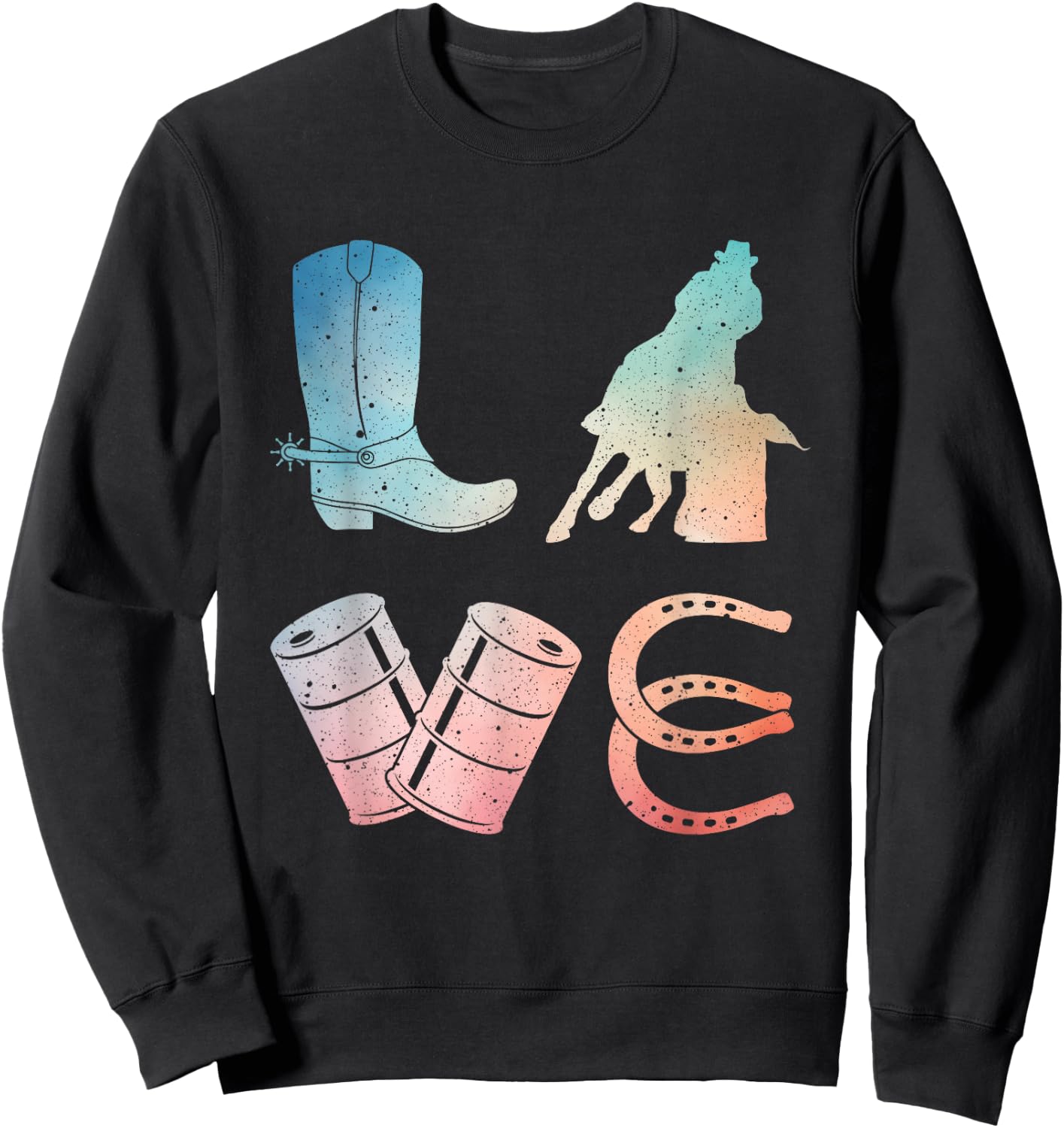Funny Barrel Racing Design Women Rodeo Barrel Racer Sweatshirt - Sweatshirt | Black