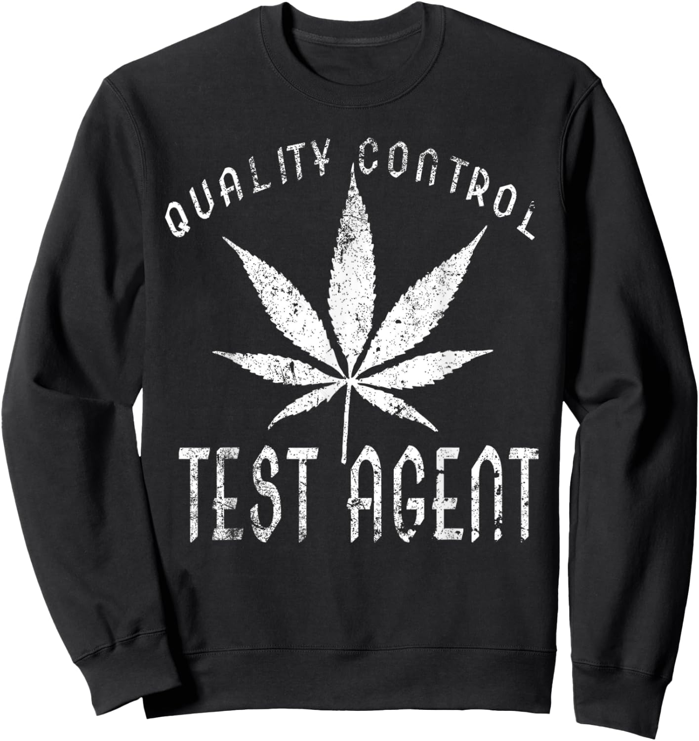 Funny Pot Leaf THC tester Agent Logo Sweatshirt - Sweatshirt | Black