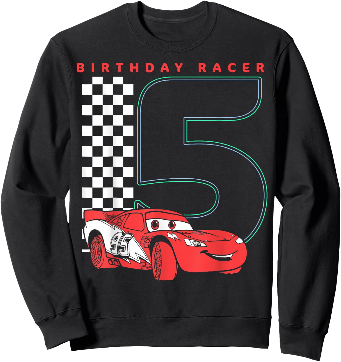 Disney Pixar Cars 5th Birthday Racer McQueen Graphic Small Sweatshirt - Sweatshirt | Black