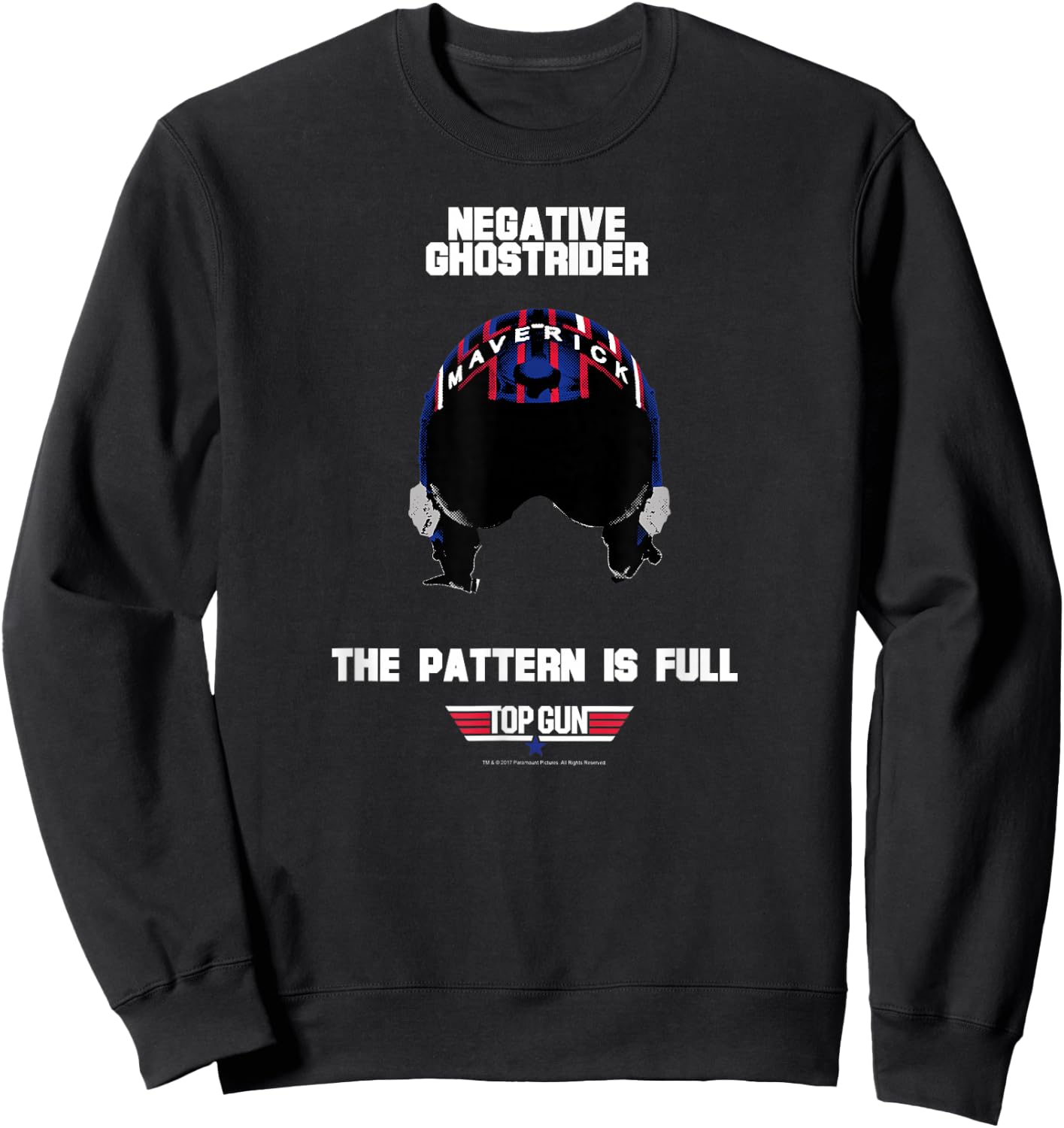 Top Gun Negative Ghostrider Helmet Action Movie Sweatshirt - Sweatshirt | Black