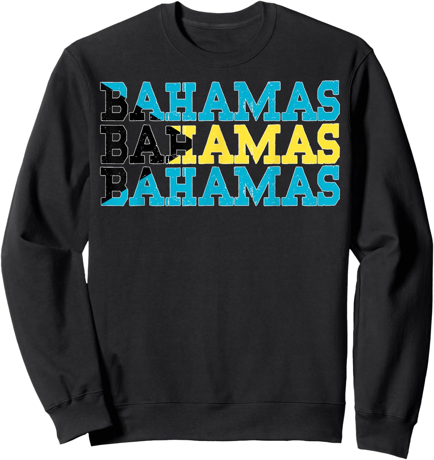 BAHAMAS | Bahamian Flag Sports Lovers Sweatshirt - Sweatshirt | Black