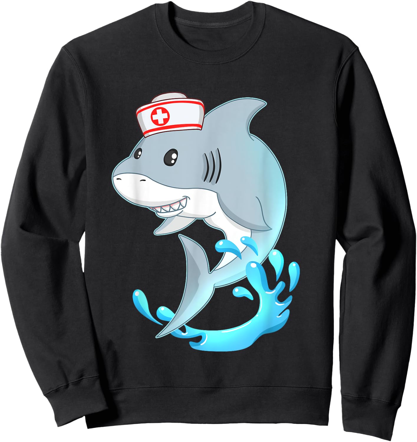 Shark Nurse appreciation International Nurse Day Sweatshirt - Sweatshirt | Black