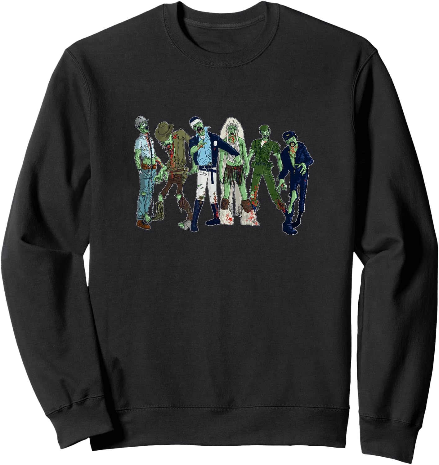 Village of the Zombie People Spooky Zombie Design Sweatshirt - Sweatshirt | Black