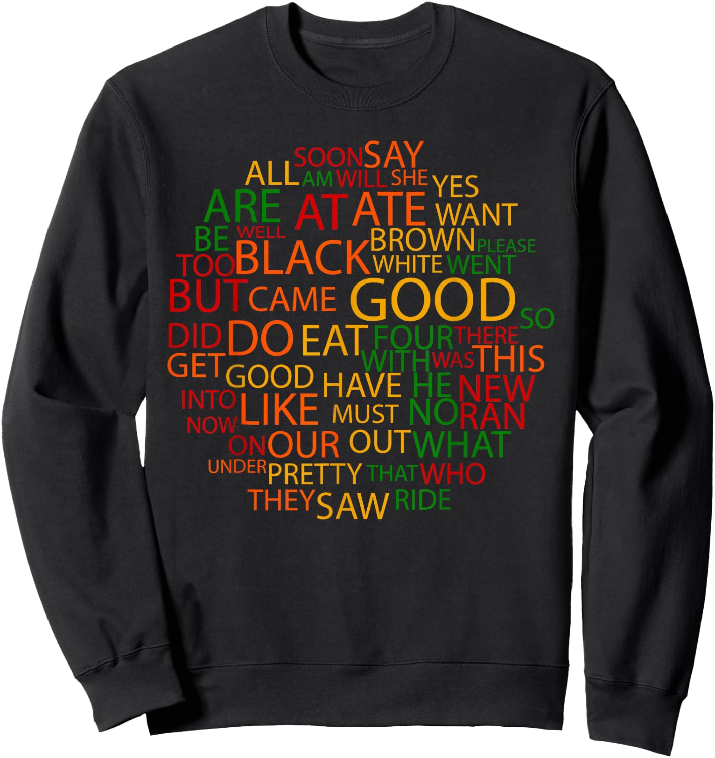 Kindergarten Sight Words for Kindergarten Teachers Men Women Kids Sweatshirt - Sweatshirt | Black