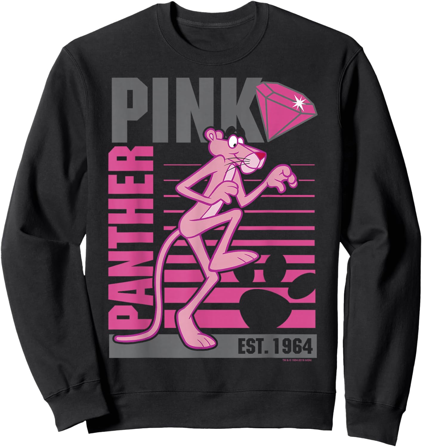 Pink Panther Lined Portrait Sweatshirt - Sweatshirt | Black