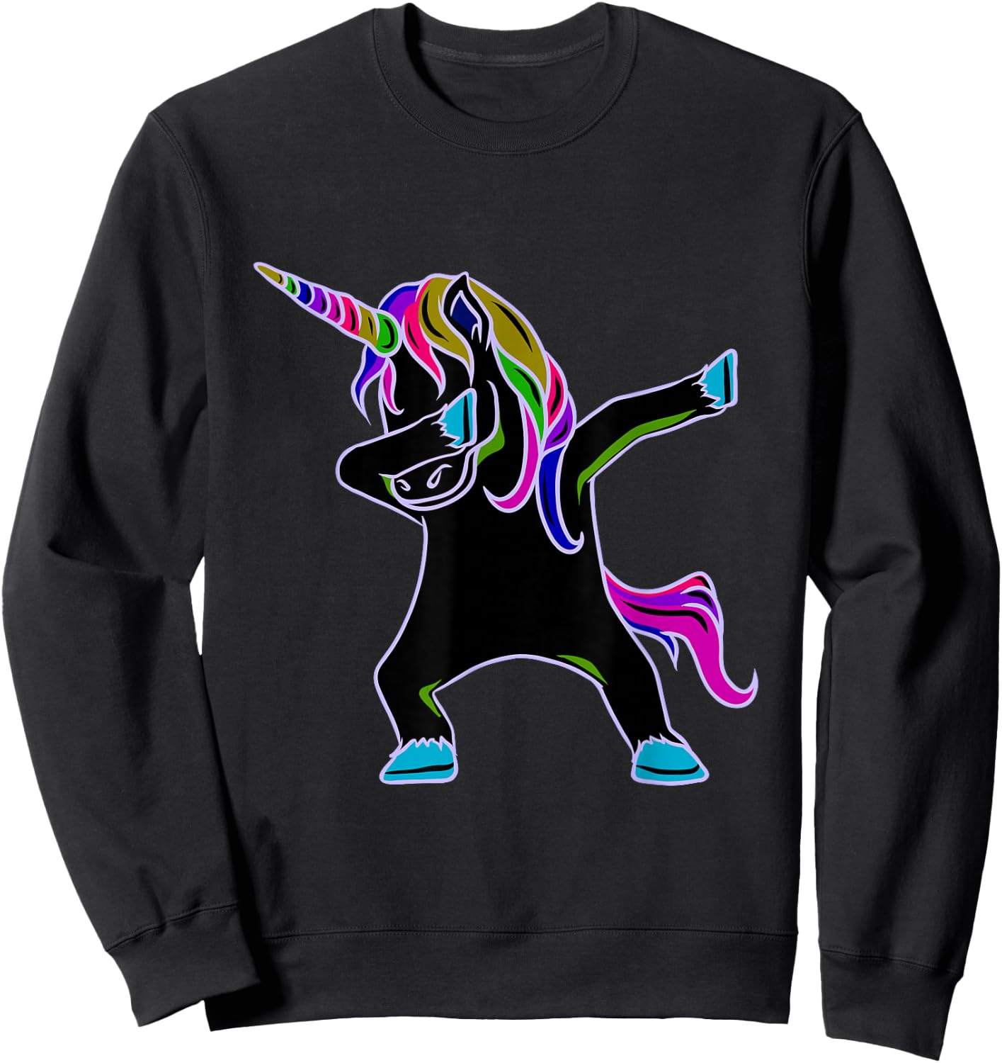 EDM Rave Shirt - Magical Dabbing Unicorn Festival Sweatshirt - Sweatshirt | Black