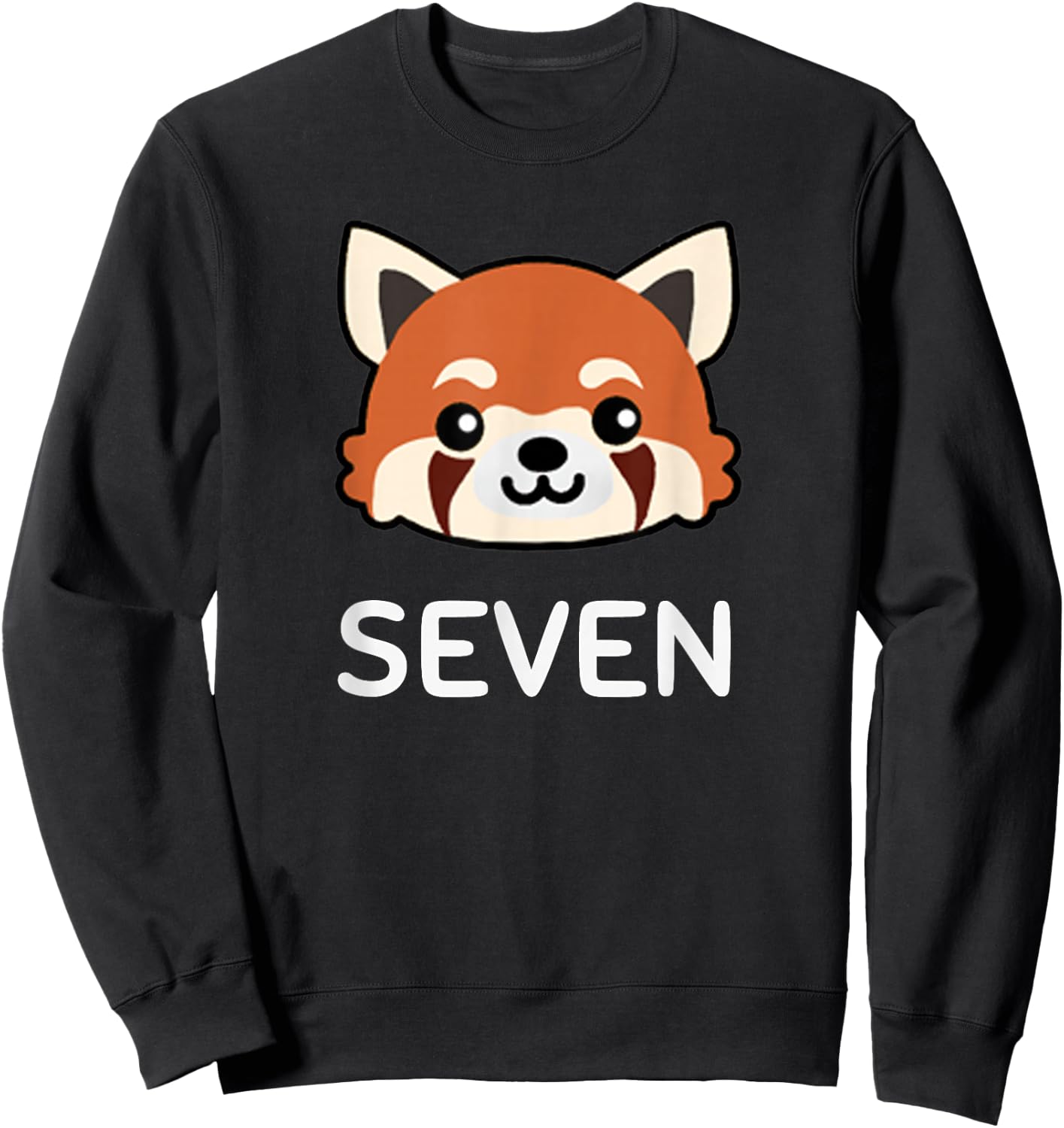 Red Panda Birthday , 7 Years Old Children's Birthday Gift Sweatshirt - Sweatshirt | Black