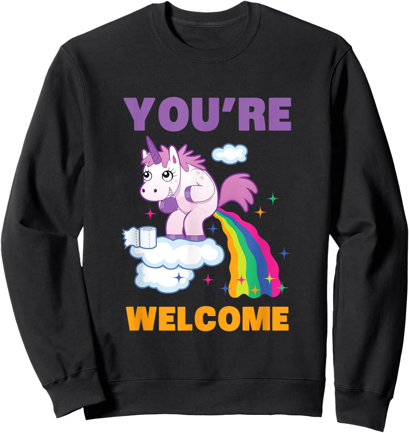 Fun Unicorn Rainbow Fart Poop Where Rainbows From Joke Gift Sweatshirt - Sweatshirt | Black