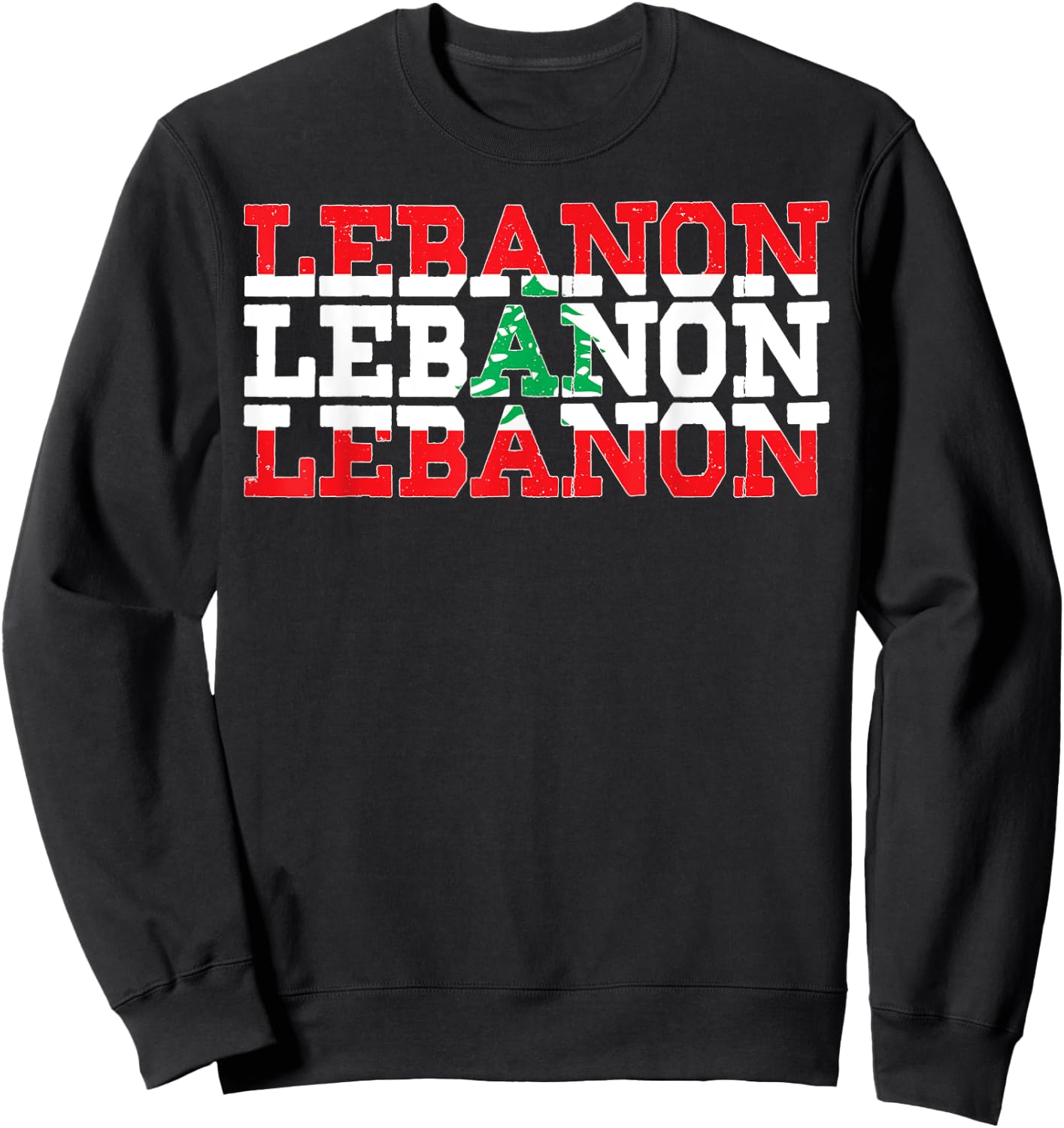 LEBANON | Lebanese Flag Sports Lovers Sweatshirt - Sweatshirt | Black