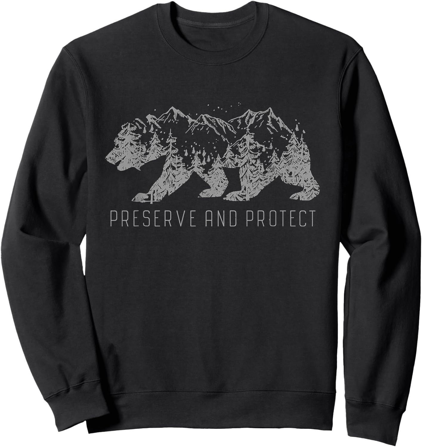 Preserve & Protect Vintage National Park Bear Forest Sweatshirt - Sweatshirt | Black