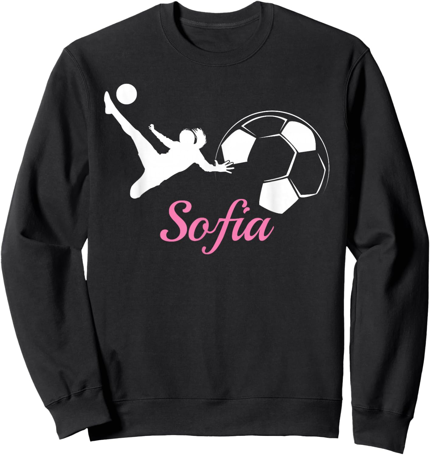 Sofia Name Gift Personalized Soccer Sweatshirt - Sweatshirt | Black