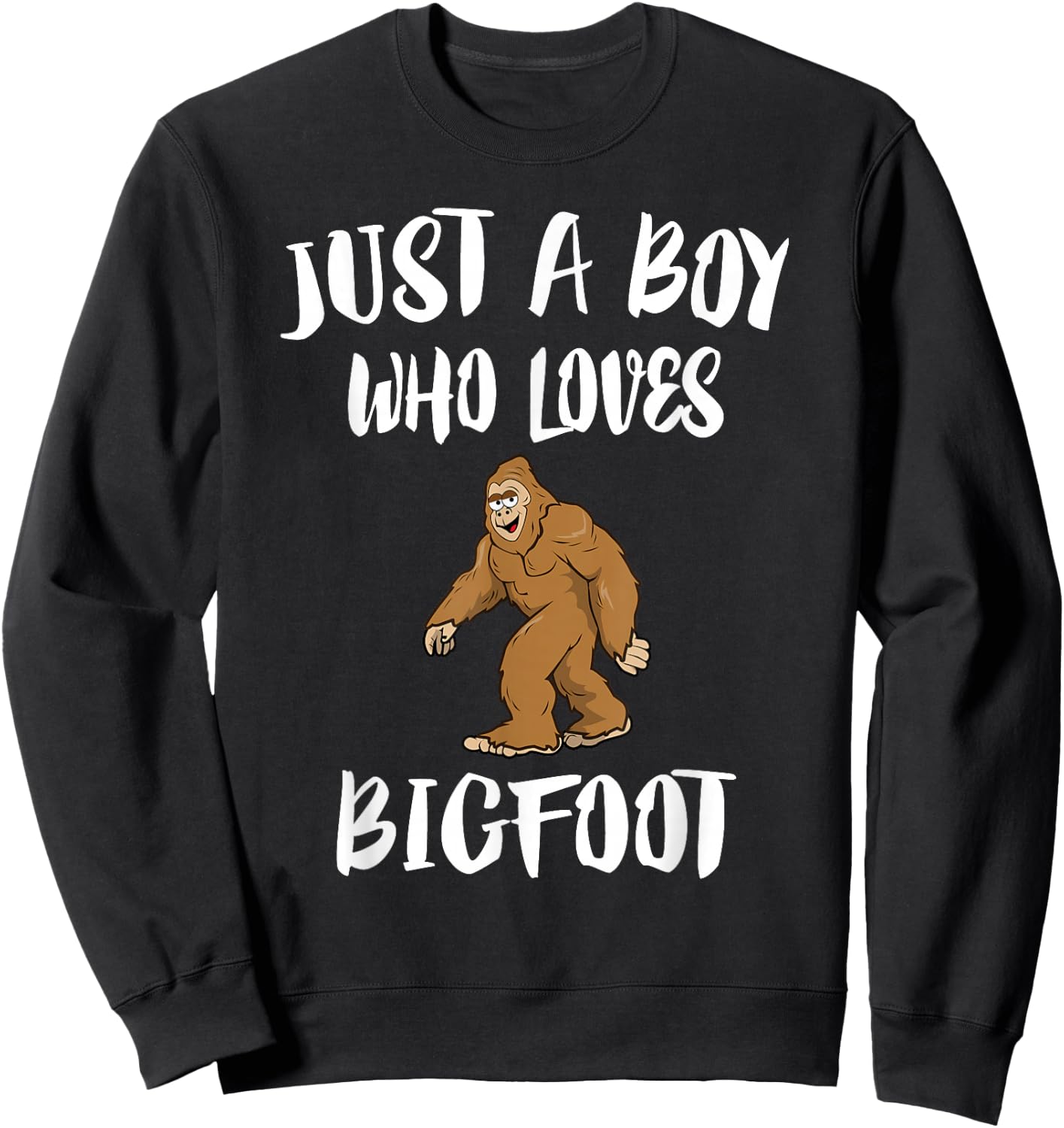 Just A Boy Who Loves Bigfoot Animal Gift Sweatshirt - Sweatshirt | Black