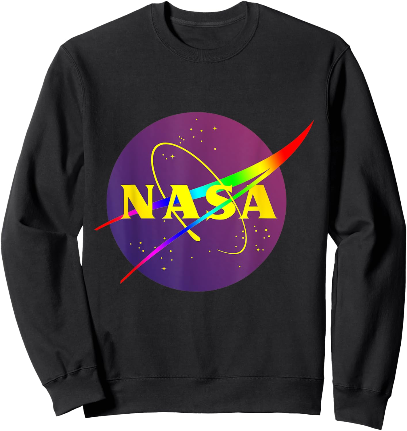 Official NASA Logo - Rainbow Sweatshirt - Sweatshirt | Black