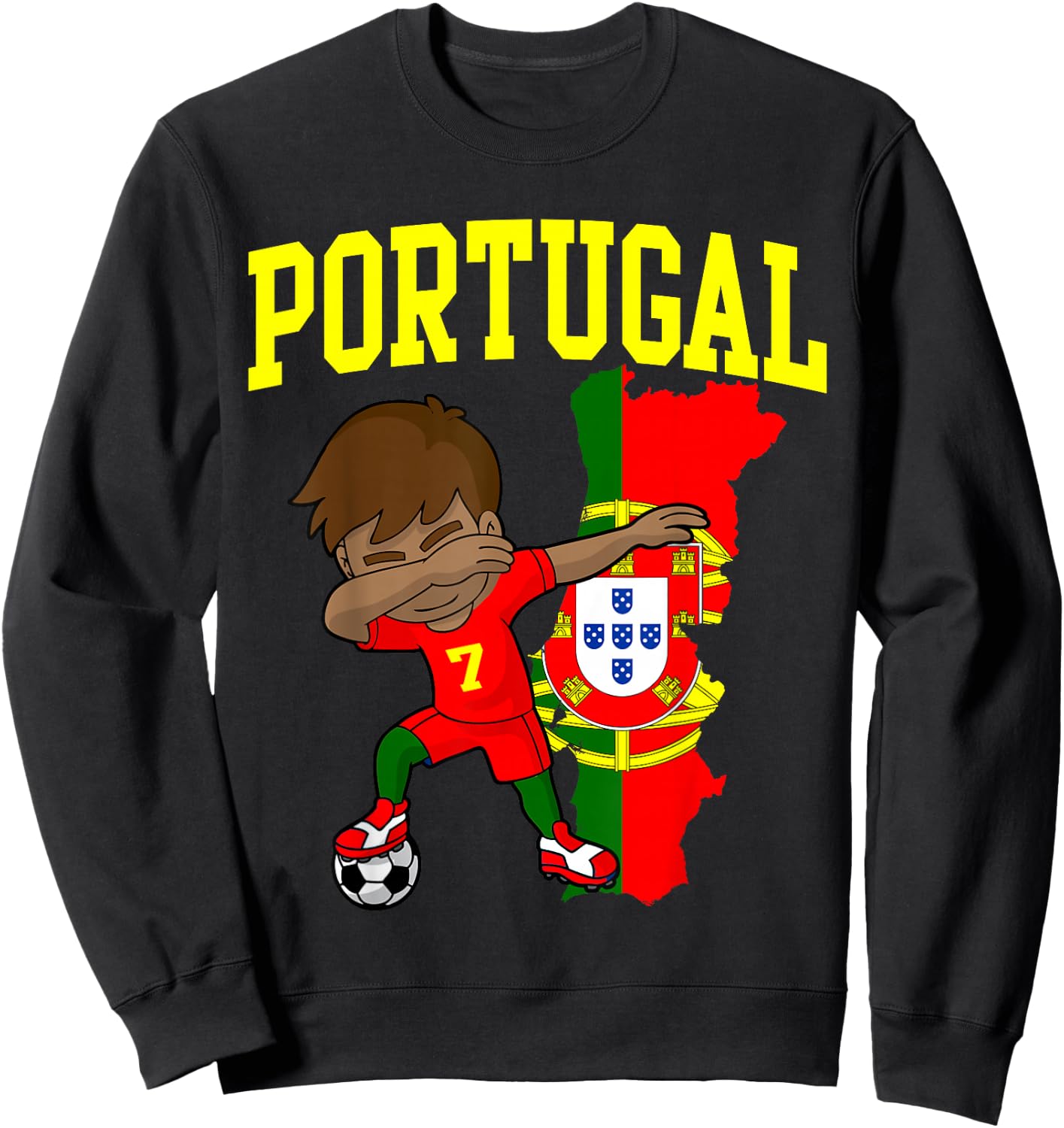 Portugal Soccer Dabbing Football Portuguese Sweatshirt - Sweatshirt | Black