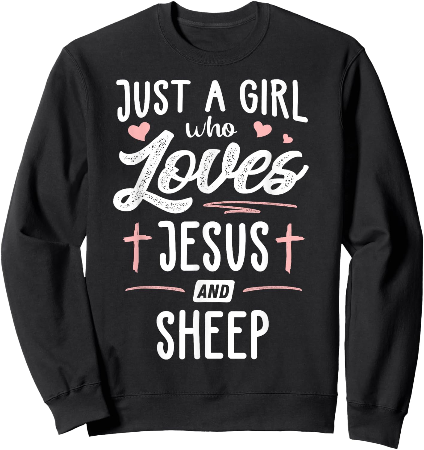 Just A Girl Who Loves Jesus And Sheep Gift Women Sweatshirt - Sweatshirt | Black