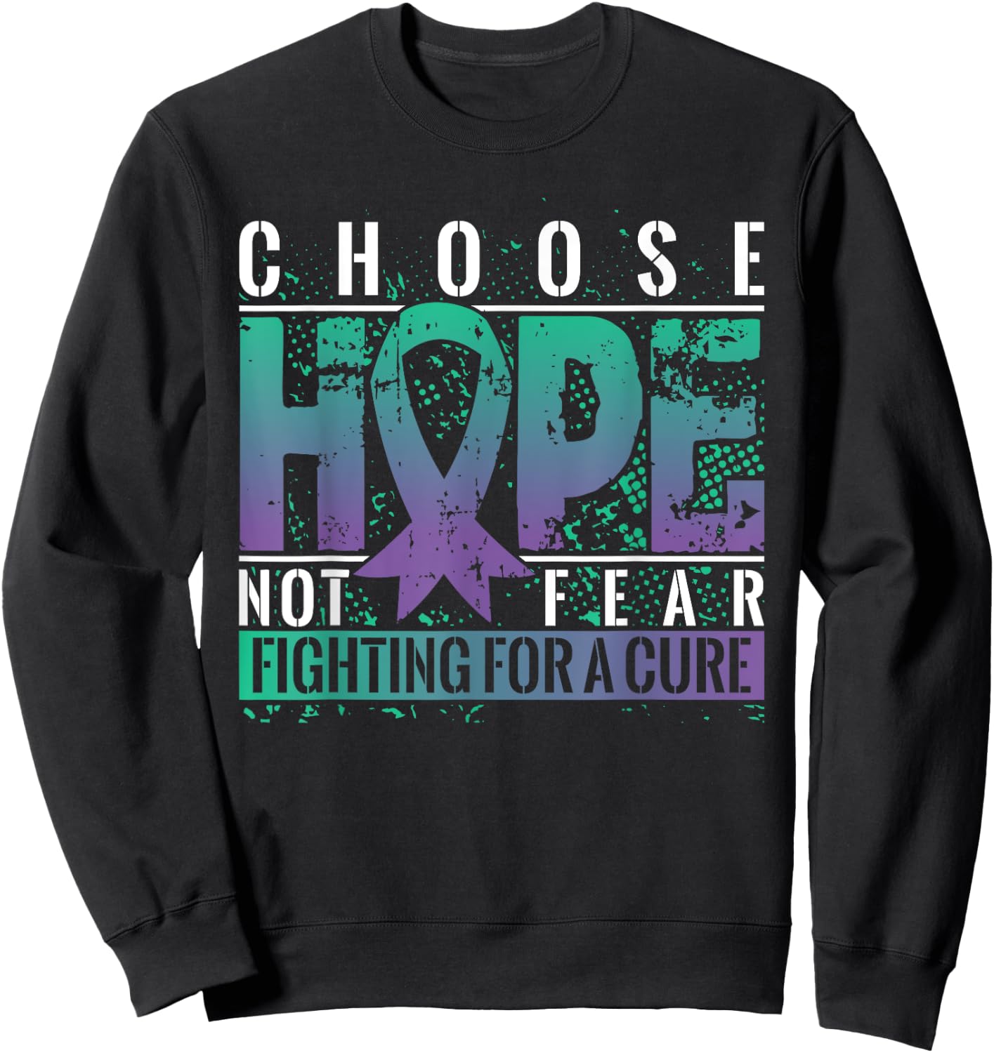 Fighting for a Cure Anal Cancer Awareness Sweatshirt - Sweatshirt | Black