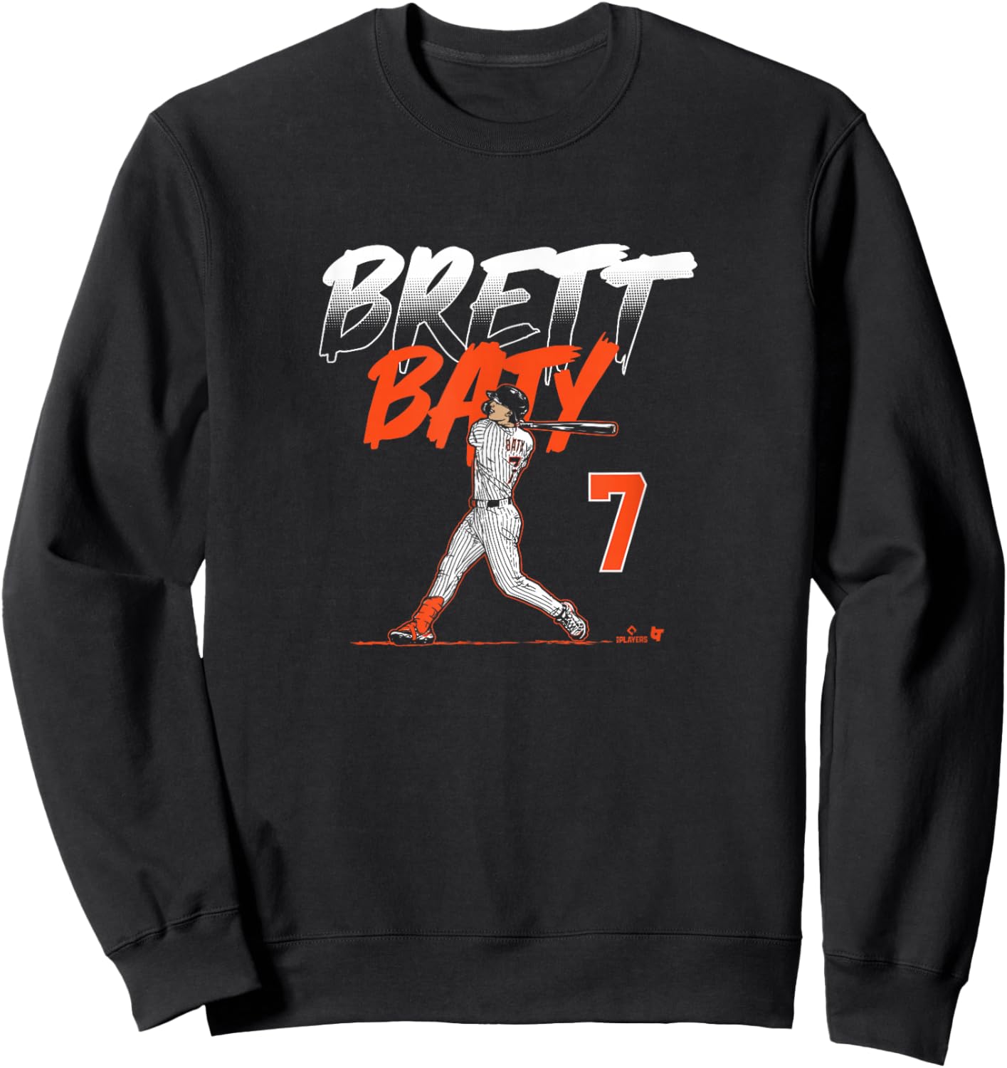 Brett Baty: Slugger Swing Number - New York Baseball Sweatshirt - Sweatshirt | Black