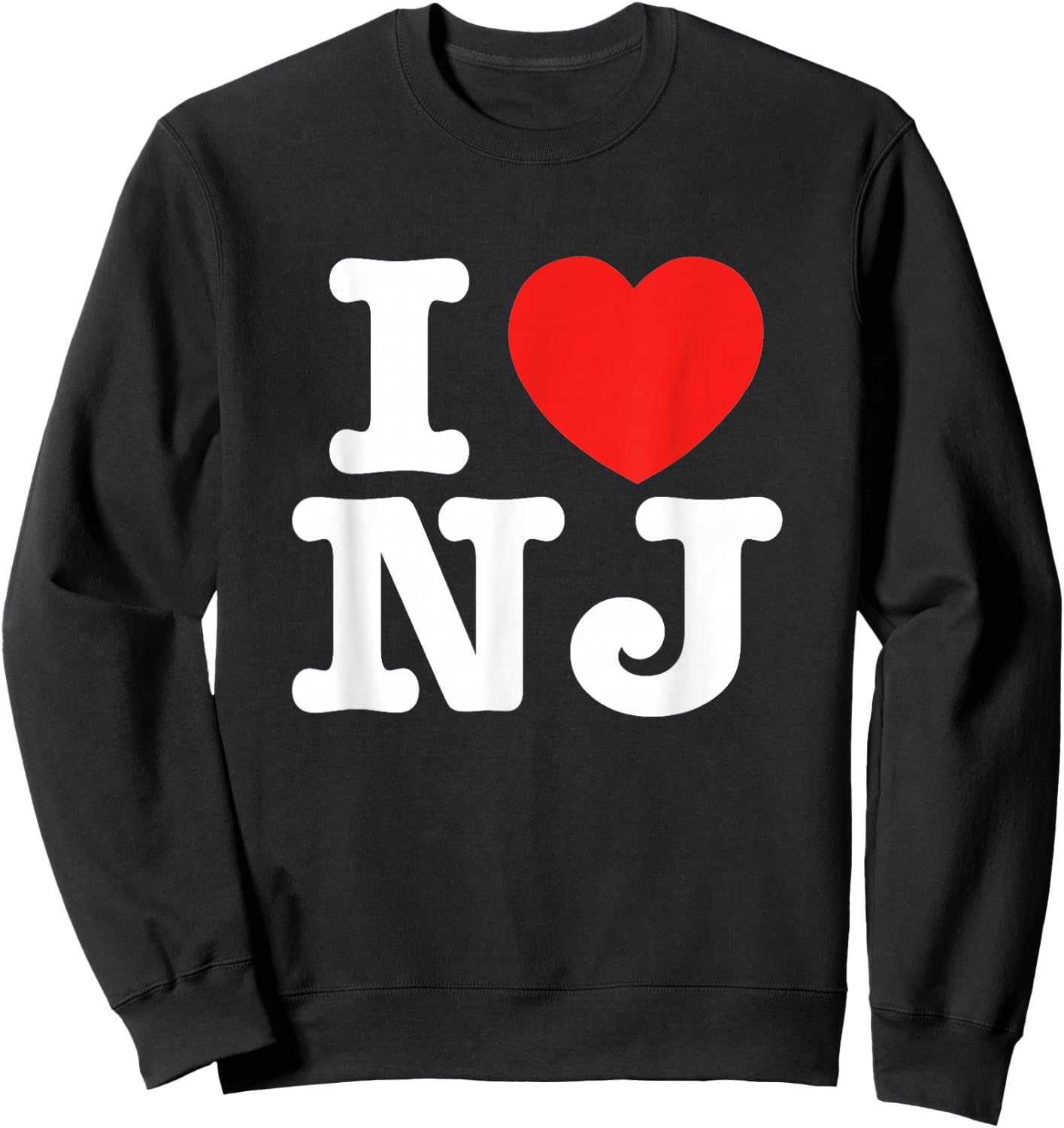 I Heart New Jersey (NJ) Love Sweatshirt - Sweatshirt | Black