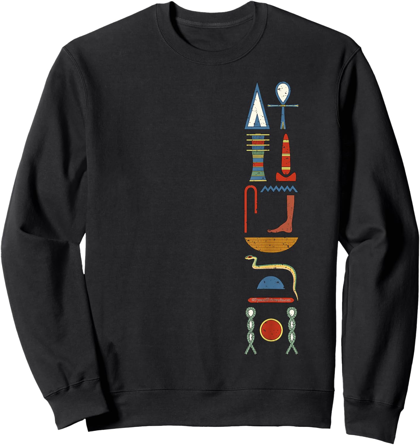 Life Prosperity Health Forever Ancient Egyptian Hieroglyphic Sweatshirt - Sweatshirt | Black