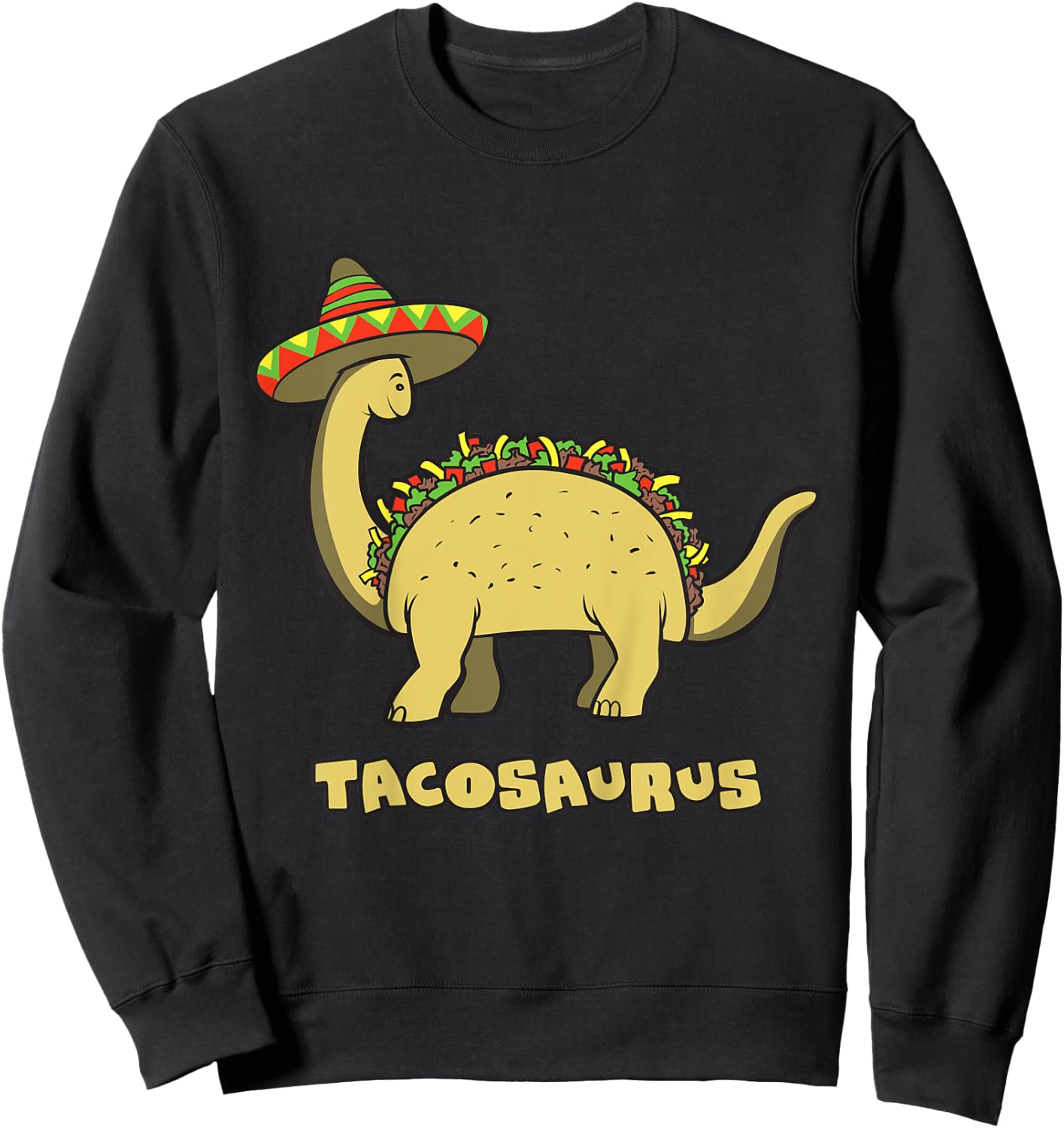 Funny Tacosaurus - Kids' Taco Dinosaur Gift Sweatshirt - Sweatshirt | Black