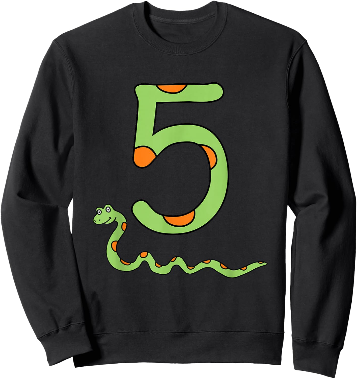 Snake Birthday Boy Kids Reptile Animal Number 5 5th Bday Sweatshirt - Sweatshirt | Black