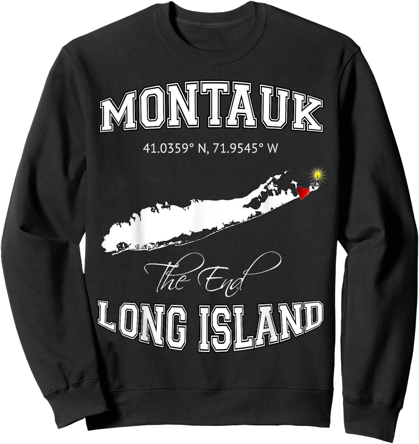 Montauk Long Island NY Sweatshirt - Sweatshirt | Black
