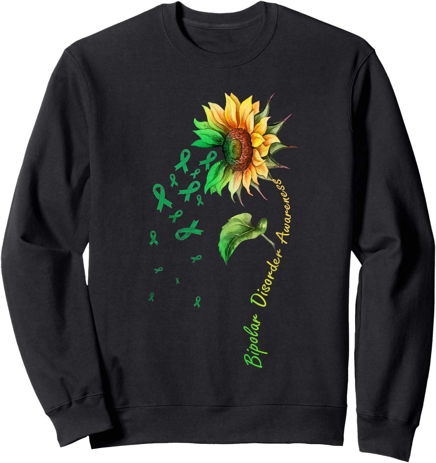 Bipolar Disorder Awareness Sunflower Sweatshirt - Sweatshirt | Black