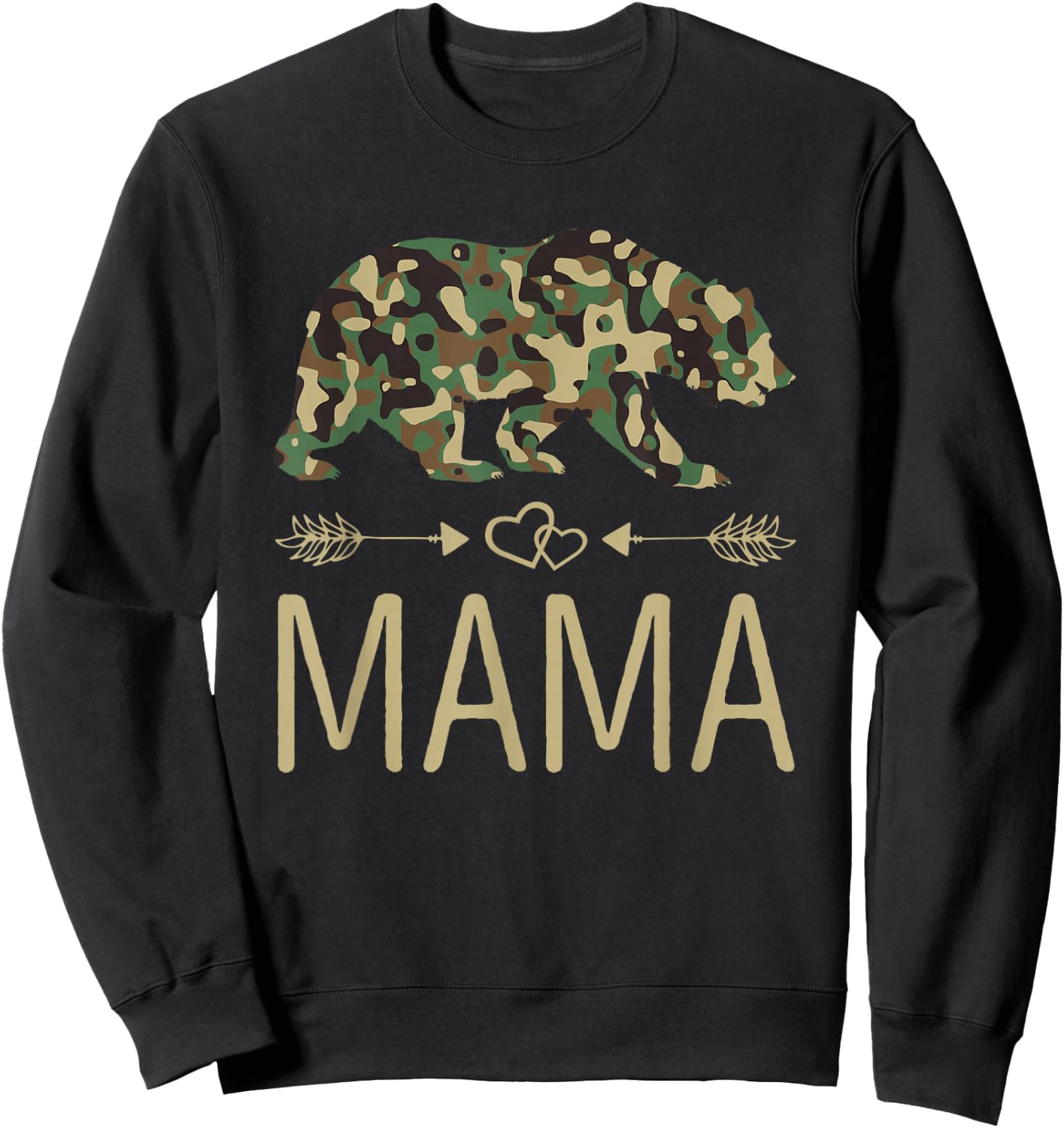Mama Bear Camo Mother's Day Sweatshirt - Sweatshirt | Black