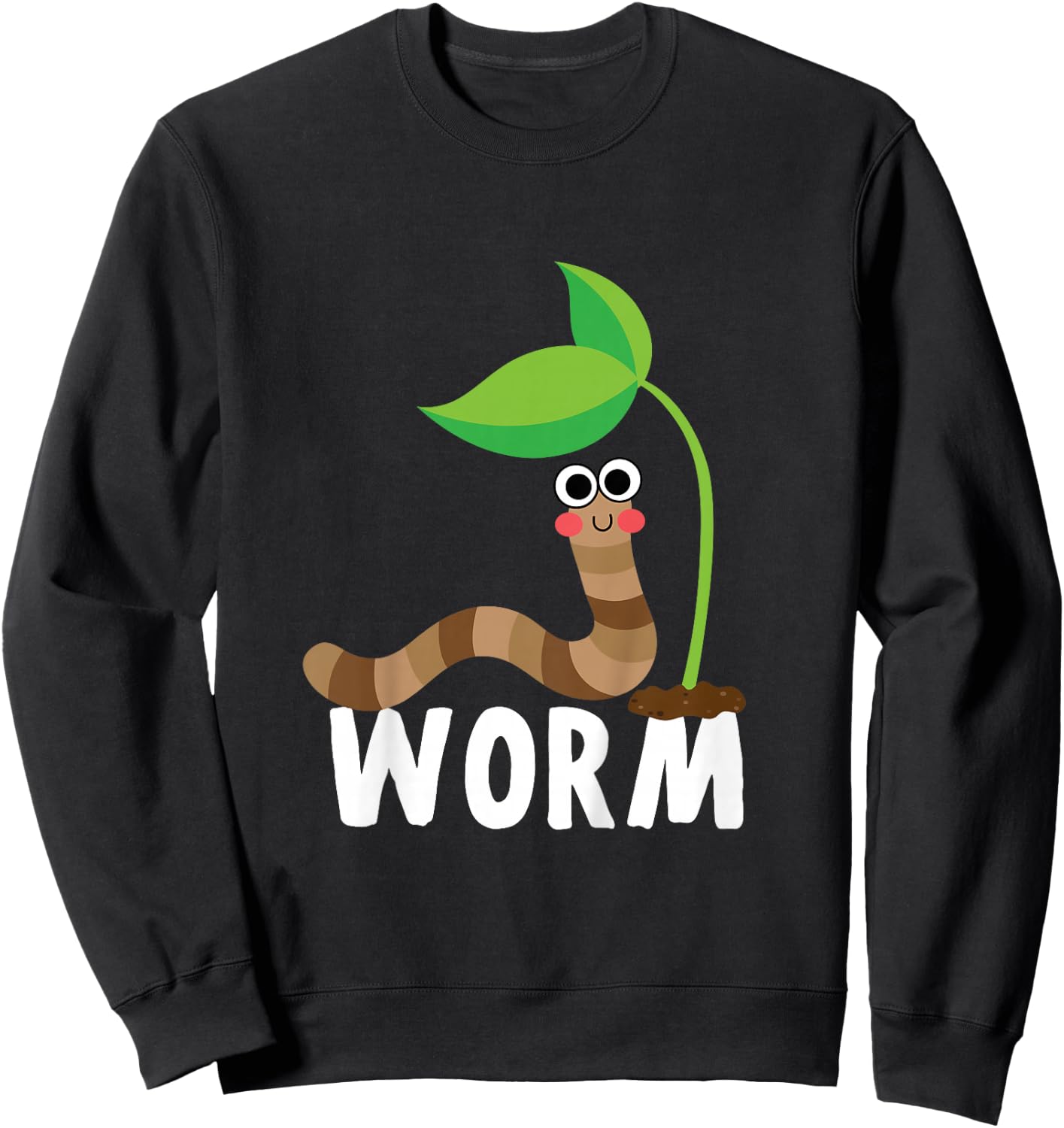 Kids Worm Shirt For Boys Or Girls | Cute Worm Gift Sweatshirt - Sweatshirt | Black