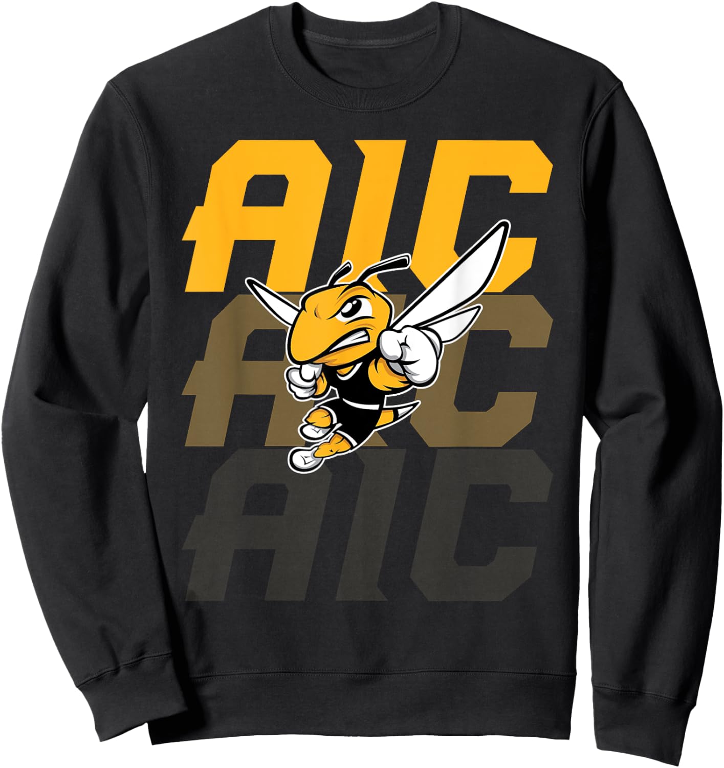 American International College AIC Retro Vintage Sports Sweatshirt - Sweatshirt | Black