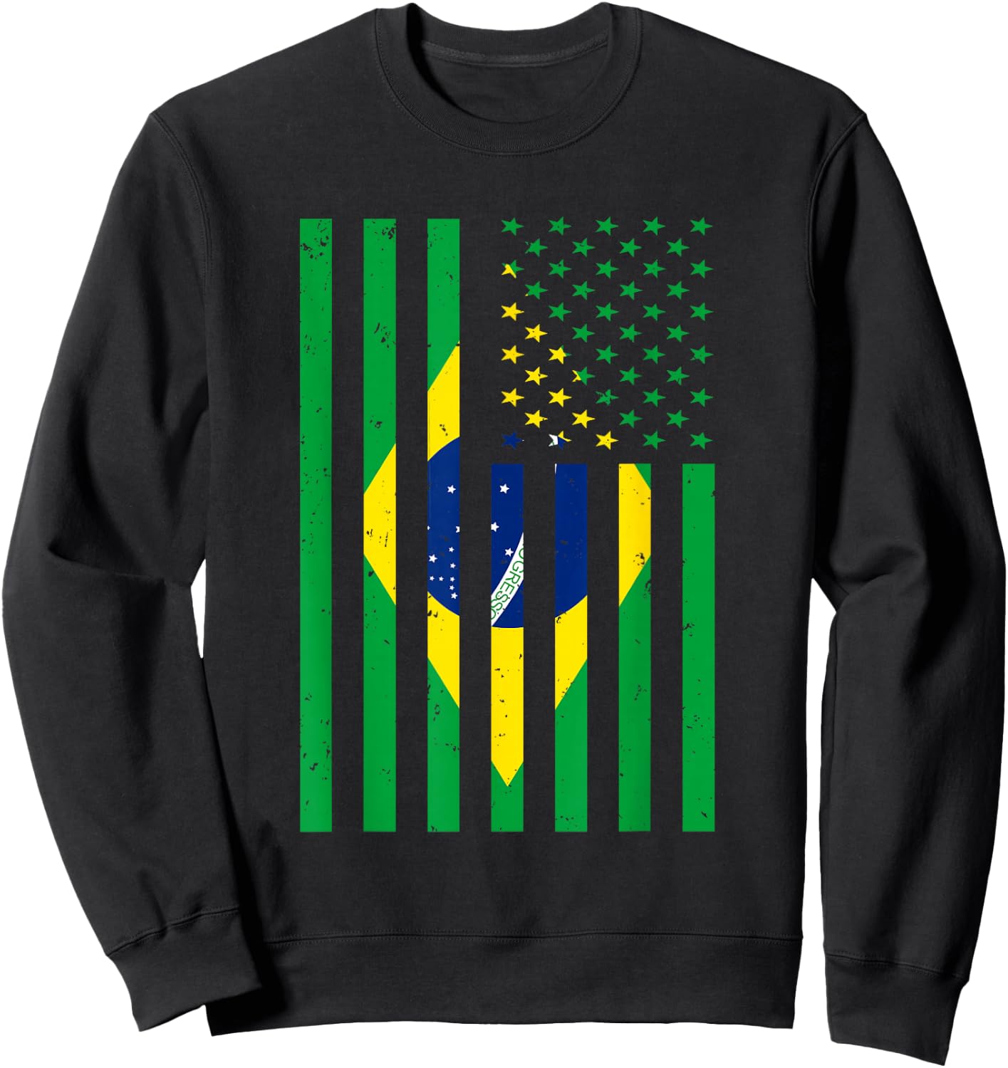 Brazil Shirt Brasil Soccer USA America Flag Jersey Men Women Sweatshirt - Sweatshirt | Black
