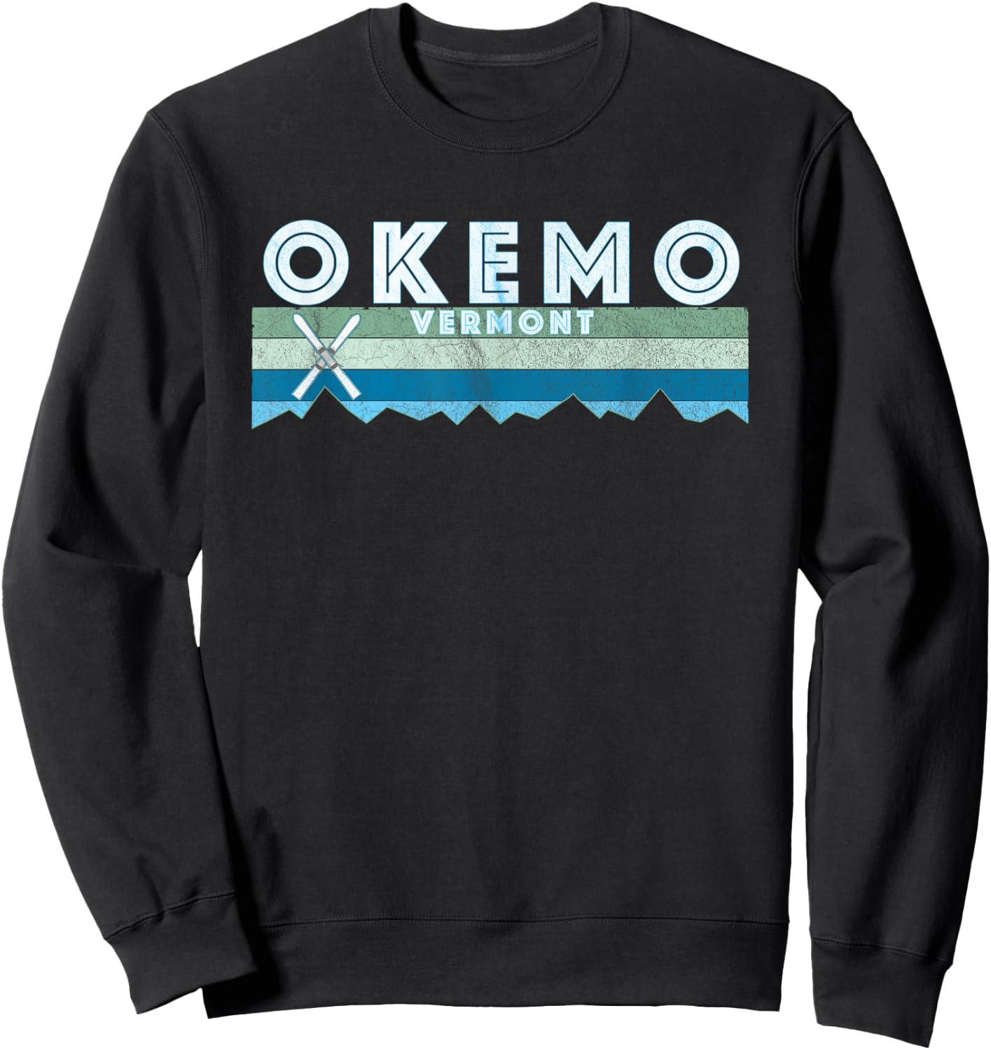 Vintage Okemo Vermont Ski Retro - Blue, , Short Sleeve, , Small Sweatshirt - Sweatshirt | Black