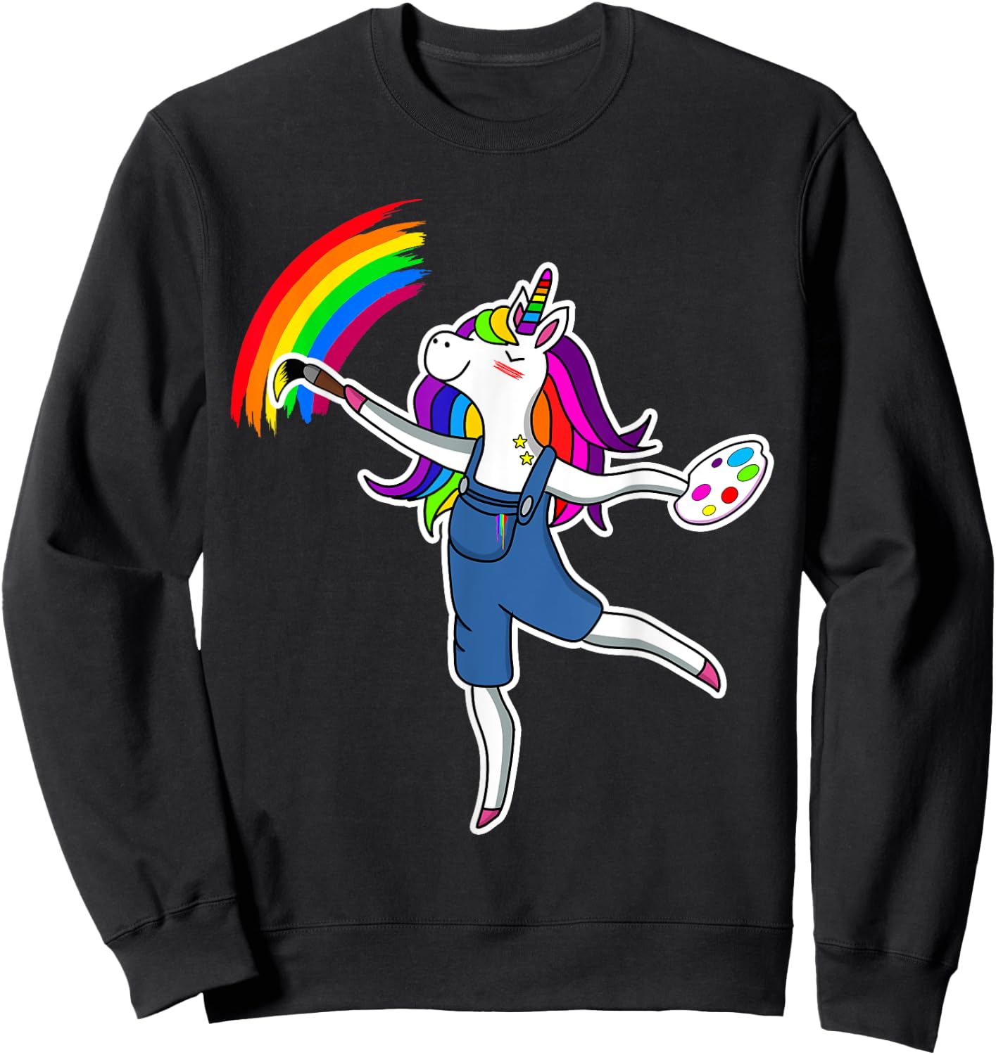 Magical Unicorn Painting Artist Rainbow Art Teacher Women Sweatshirt - Sweatshirt | Black