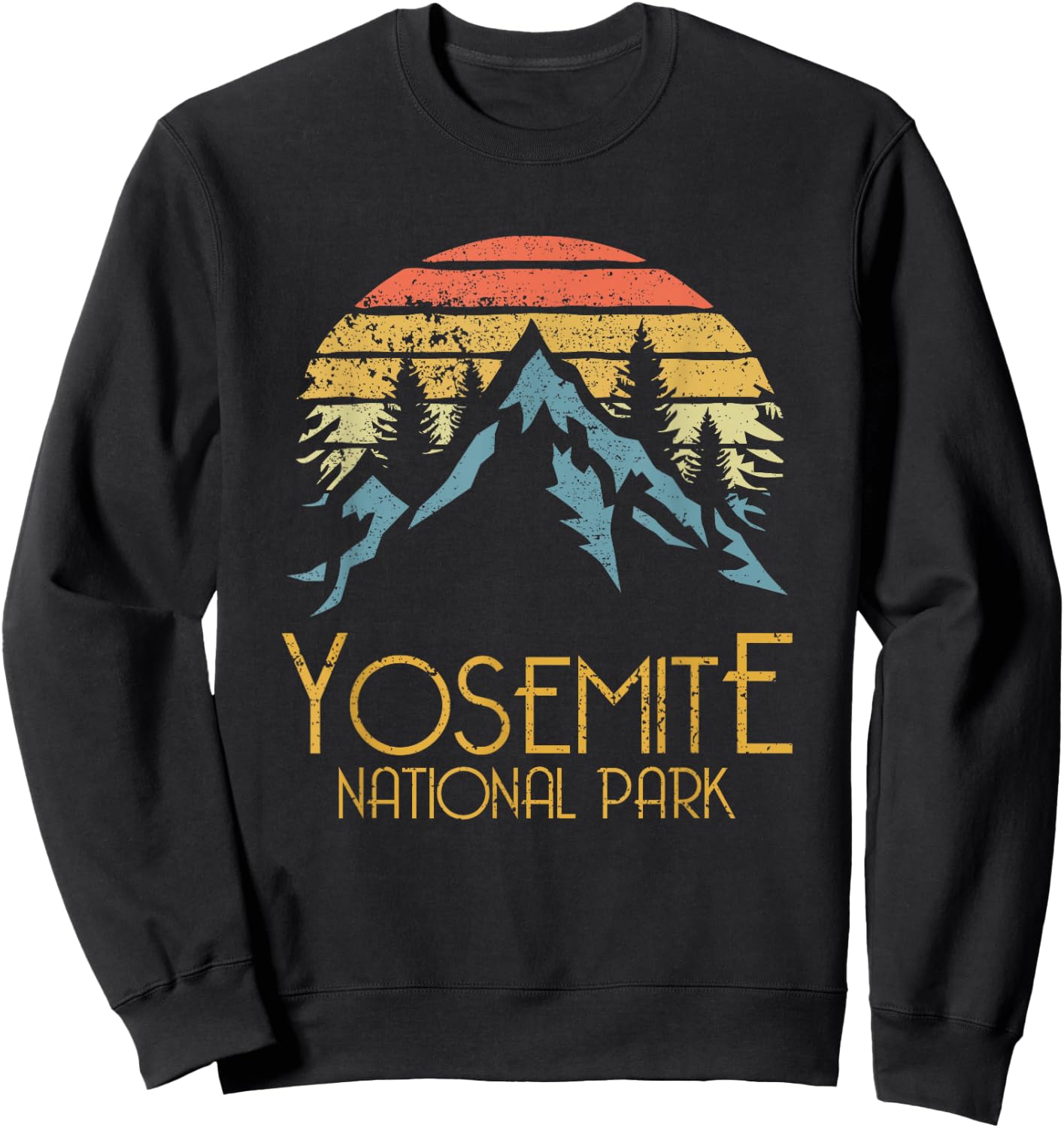 Vintage Yosemite National Park California Sweatshirt - Sweatshirt | Black